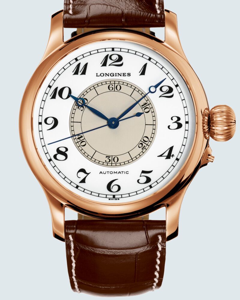 LONGINES Heritage Avigation Weems Second-Setting Automatic Three Hands 47.5mm Solid Rose Gold 18k Brown Leather Strap L27138130 - 3