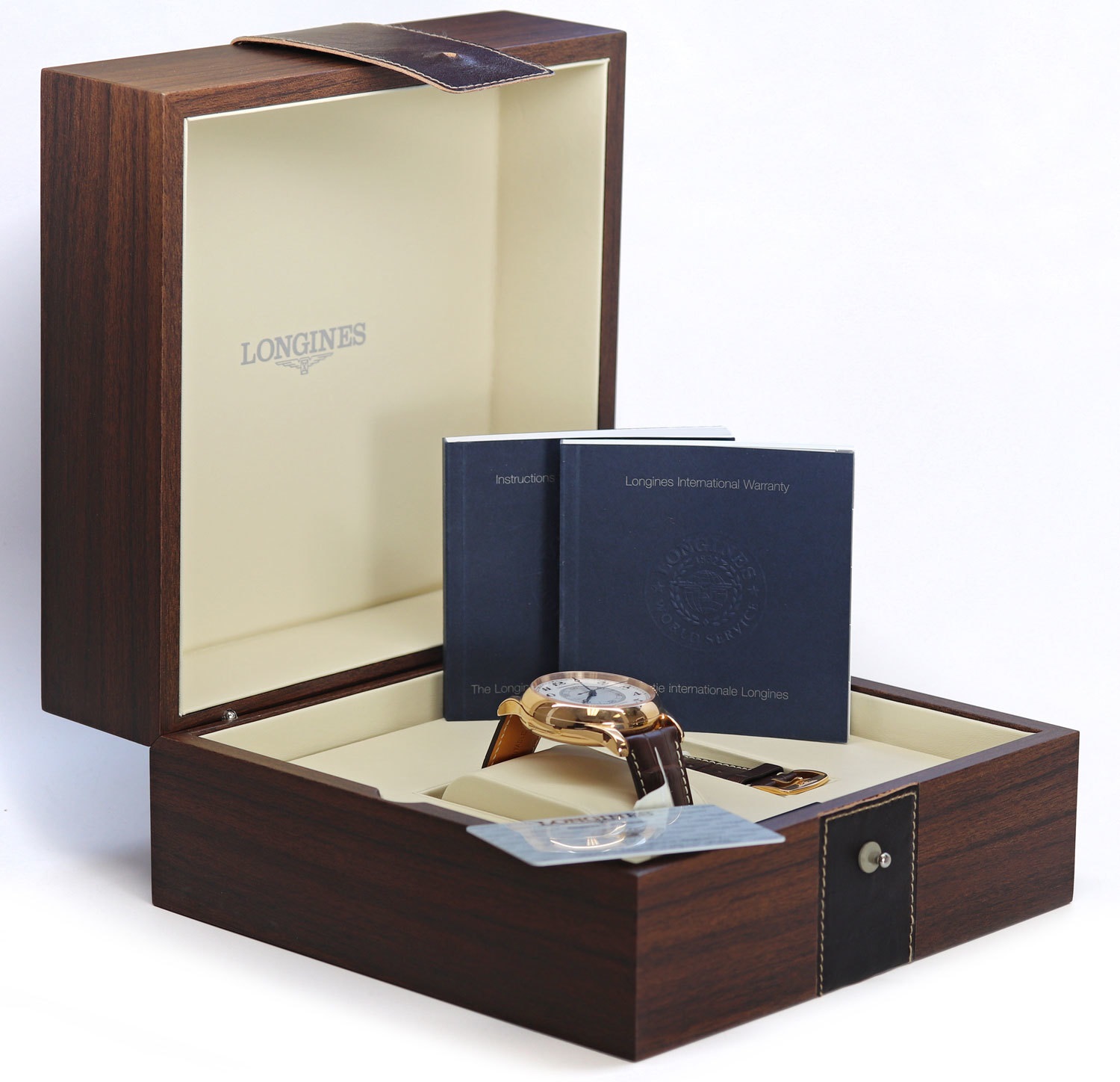 LONGINES Heritage Avigation Weems Second-Setting Automatic Three Hands 47.5mm Solid Rose Gold 18k Brown Leather Strap L27138130 - 4