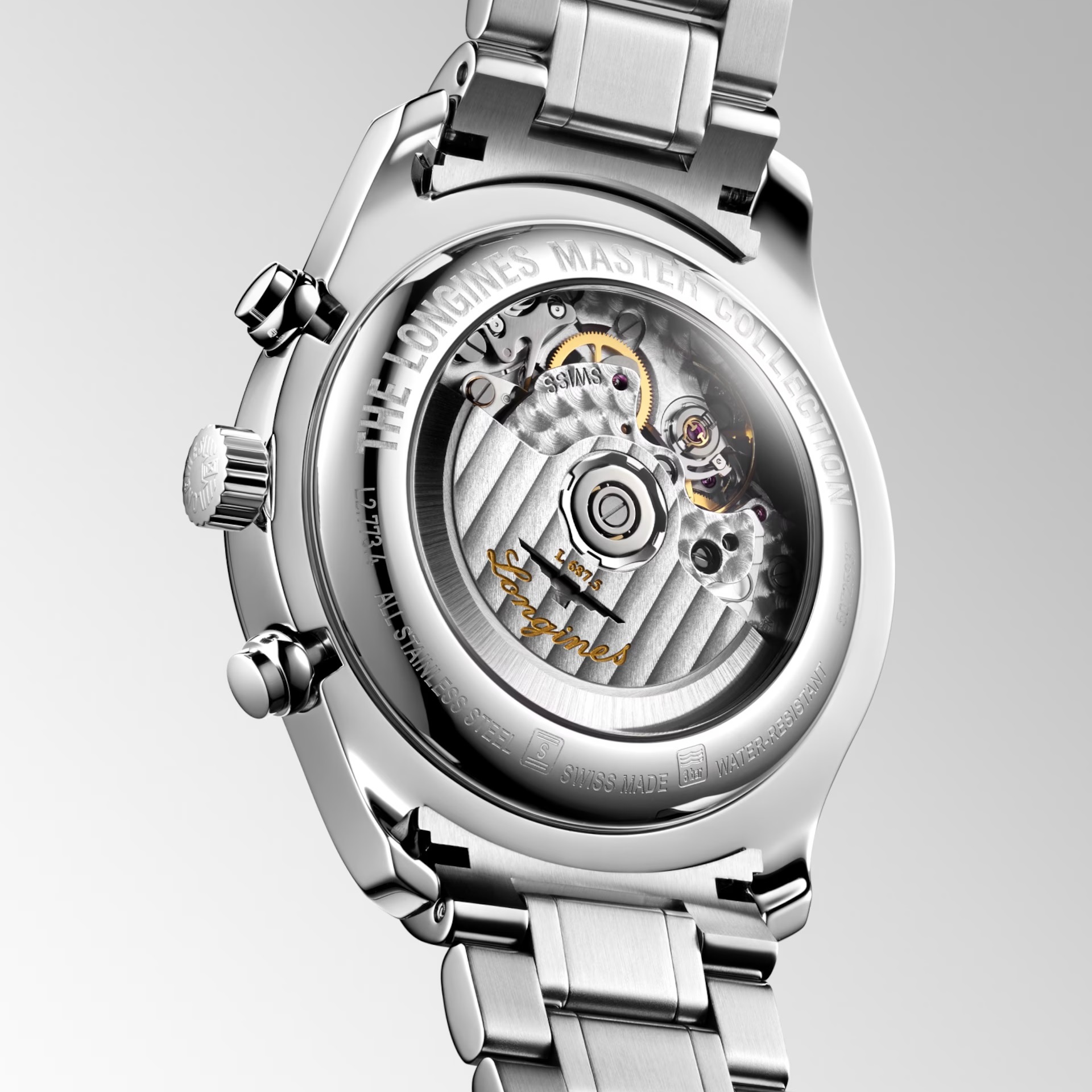 LONGINES Master Collection Chronograph Moon Face Grey Dial 42mm Silver Stainless Steel Bracelet L27734616 - 5