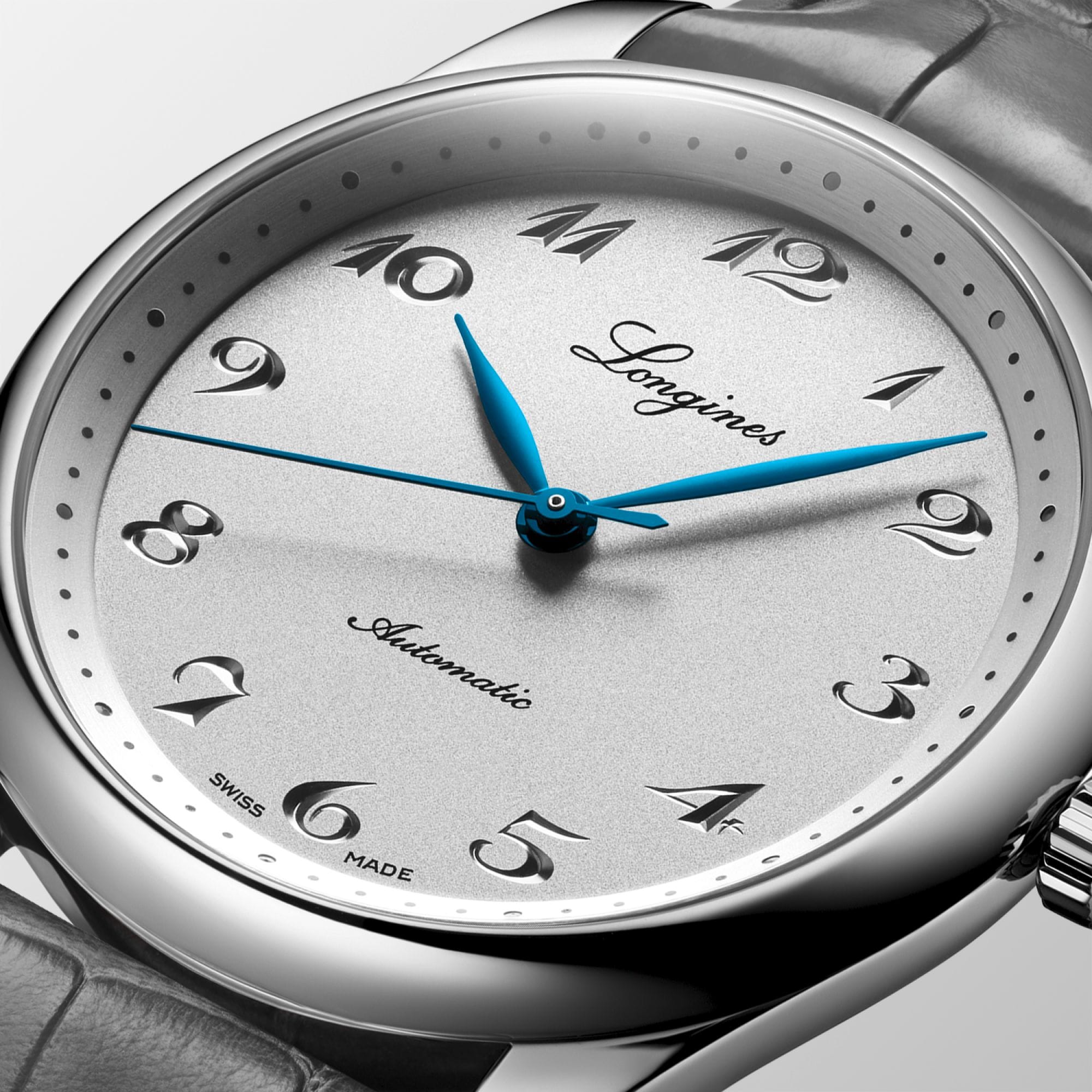 LONGINES Master Collection 190th Anniversary 40mm Silver Stainless Steel Grey Leather Strap L27934732 - 