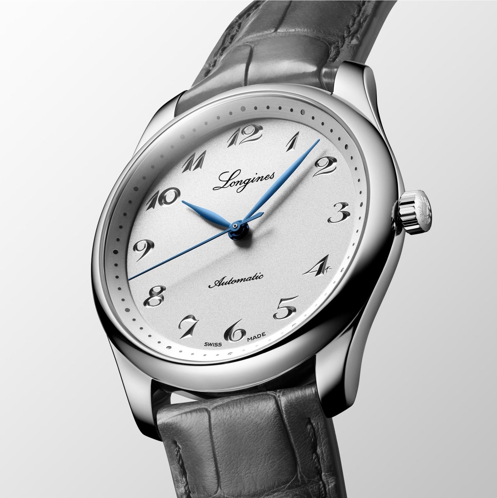 LONGINES Master Collection 190th Anniversary 40mm Silver Stainless Steel Grey Leather Strap L27934732 - 4