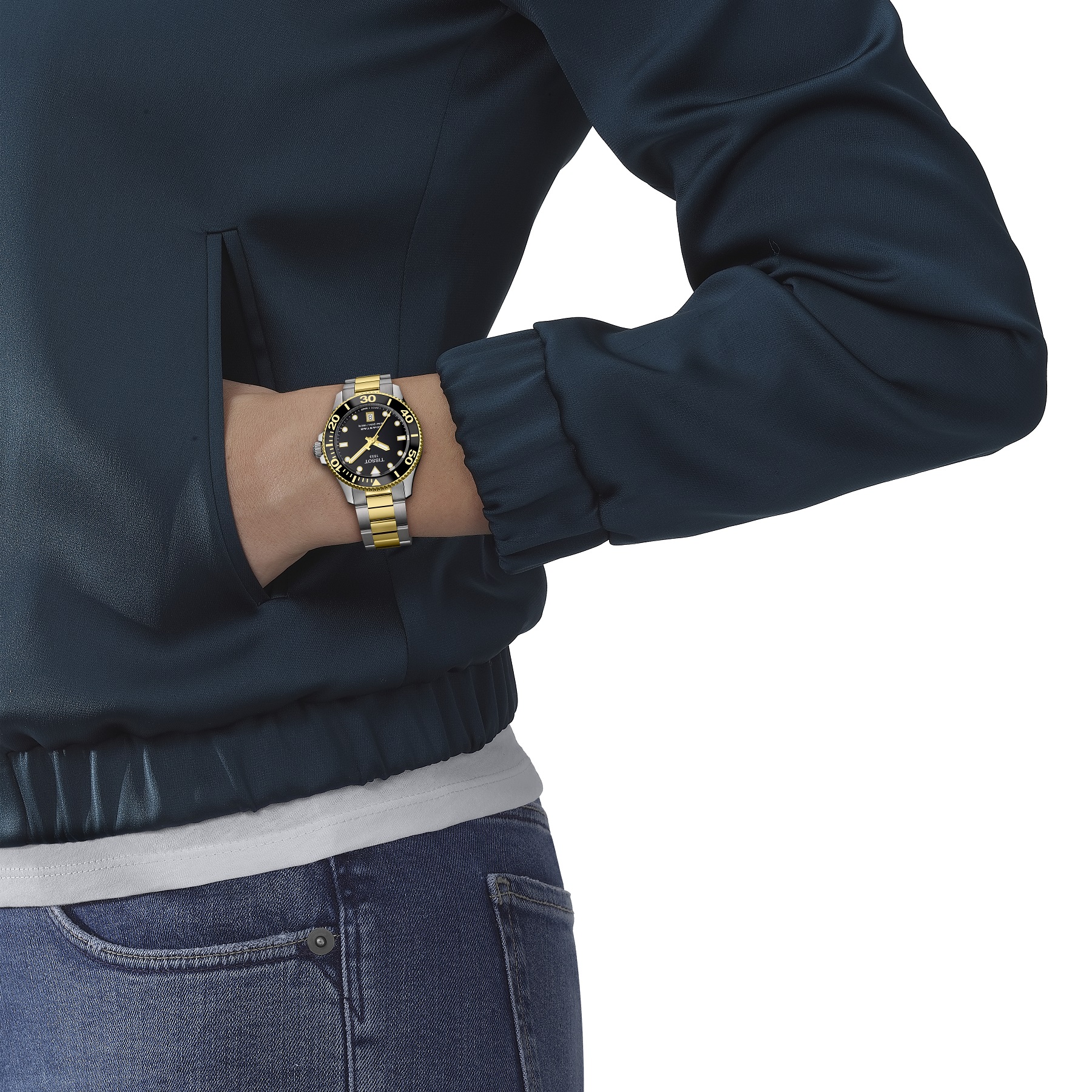 TISSOT Seastar 1000 Quartz Black Dial 36mm Two Tone Gold Stainless Steel Bracelet T120.210.22.051.00 - 4