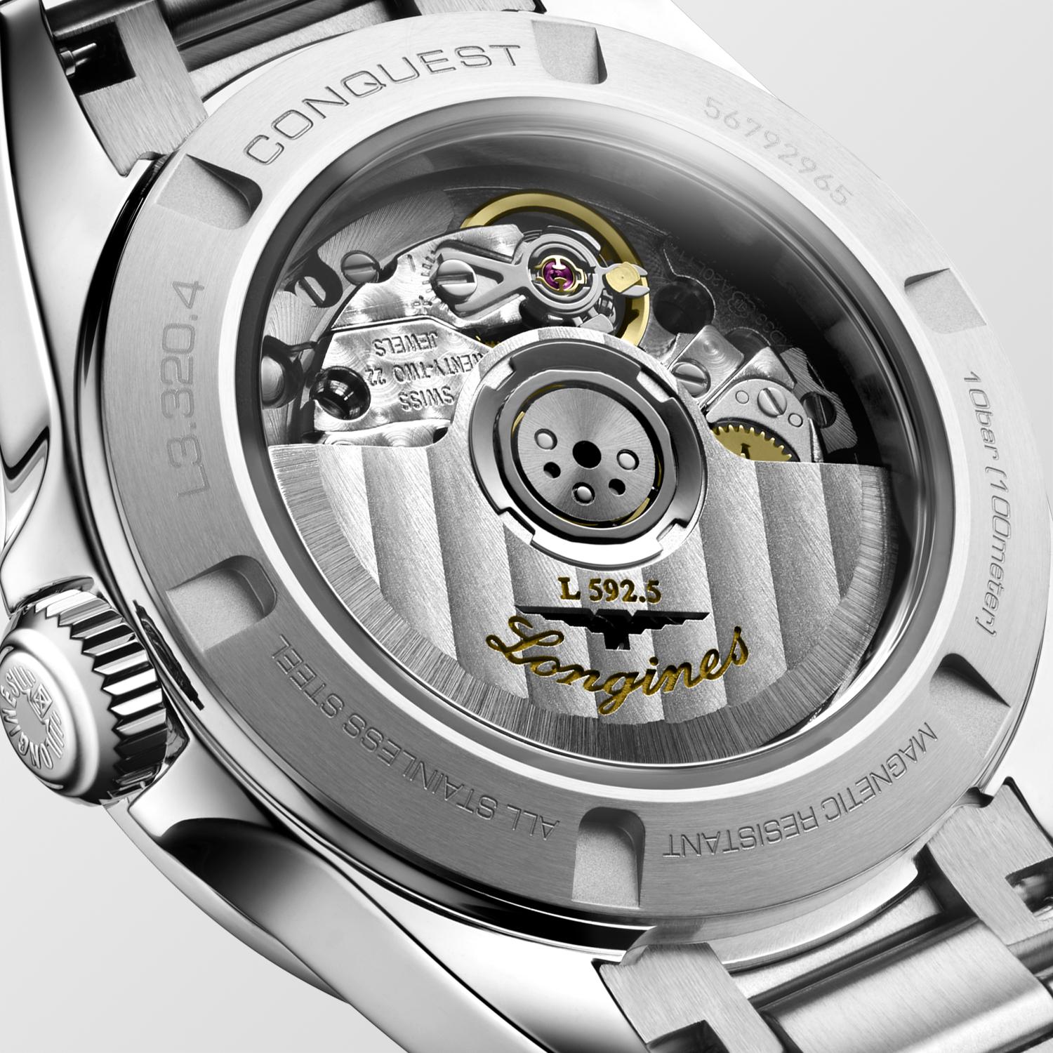LONGINES Conquest Automatic Sunray Silver Dial 30mm Silver Stainless Steel Bracelet L33204726 - 3