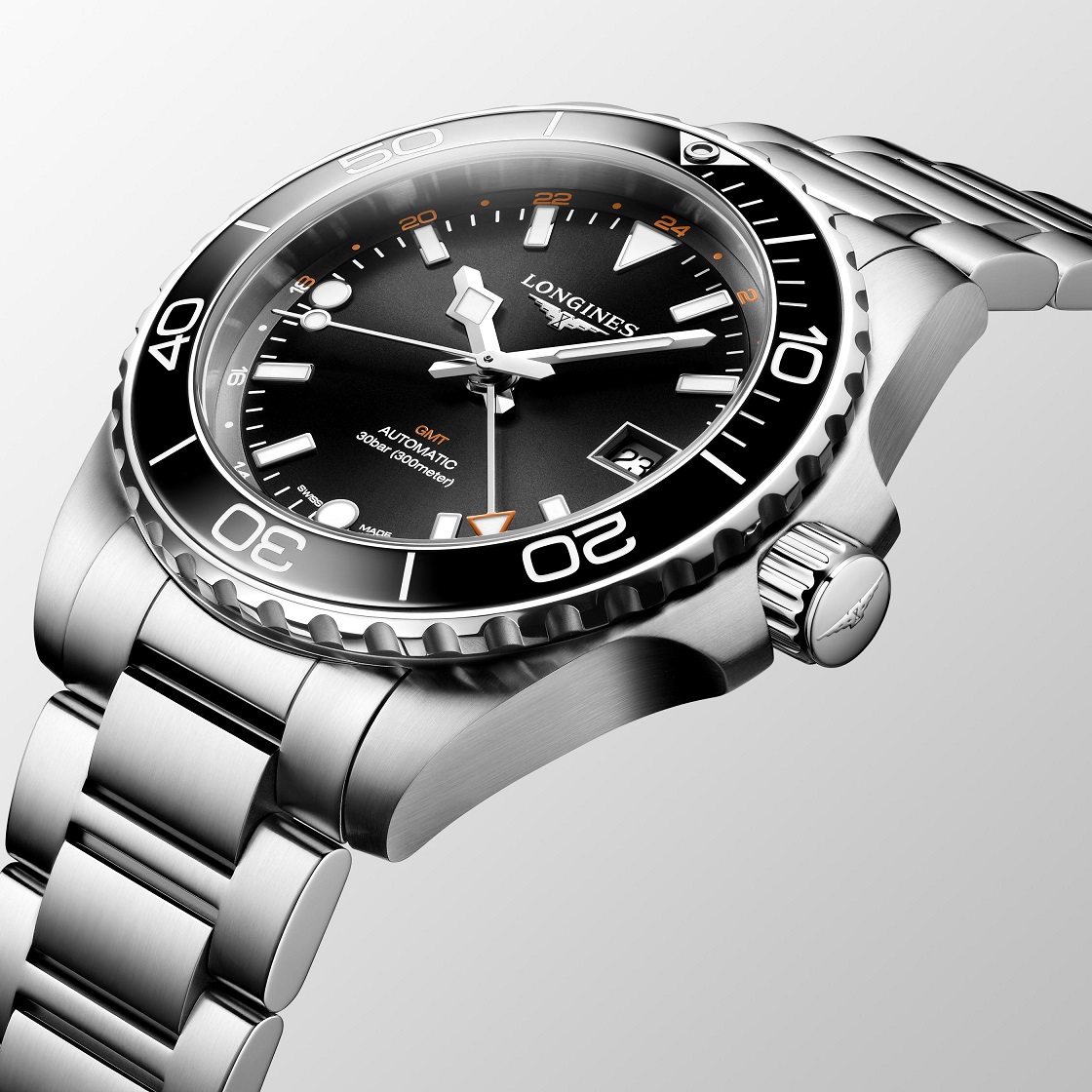 LONGINES HydroConquest GMT Ceramic Automatic Black Dial 41mm Silver Stainless Steel Bracelet L37904566 - 6