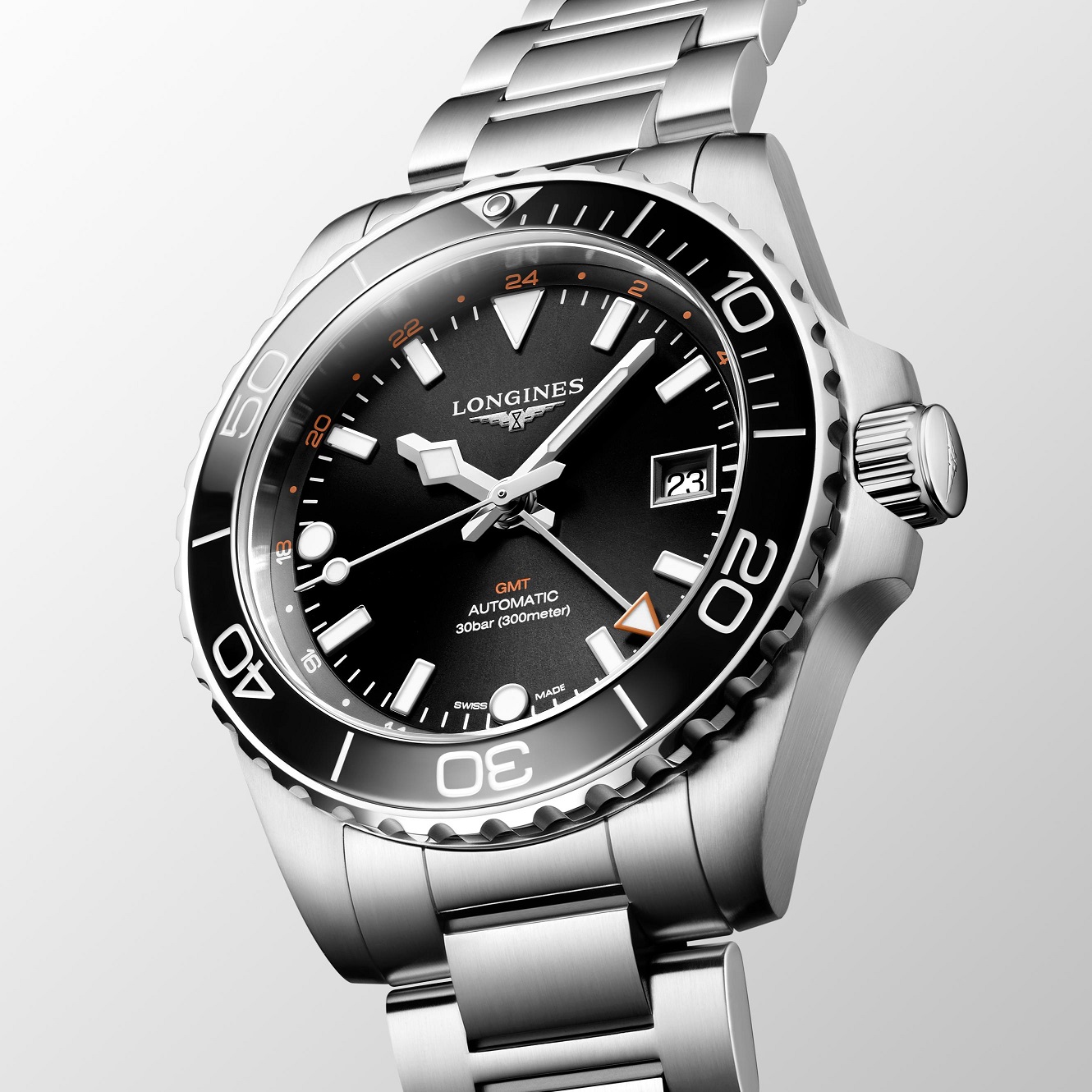 LONGINES HydroConquest GMT Ceramic Automatic Black Dial 41mm Silver Stainless Steel Bracelet L37904566 - 4