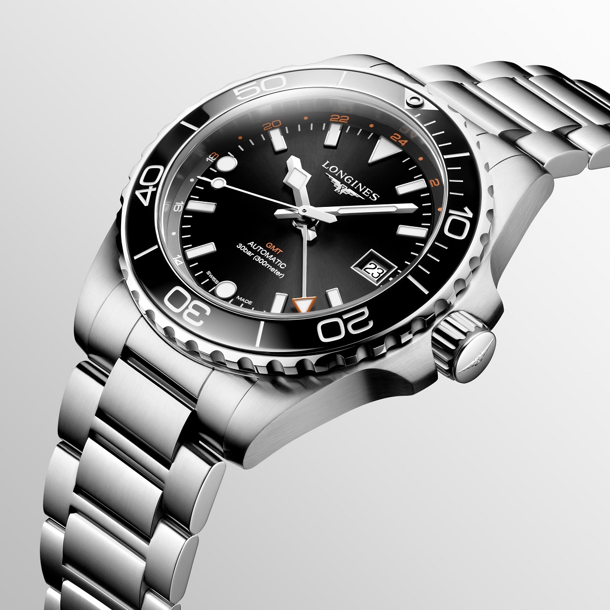LONGINES HydroConquest GMT Ceramic Automatic Black Dial 41mm Silver Stainless Steel Bracelet L37904566 - 5