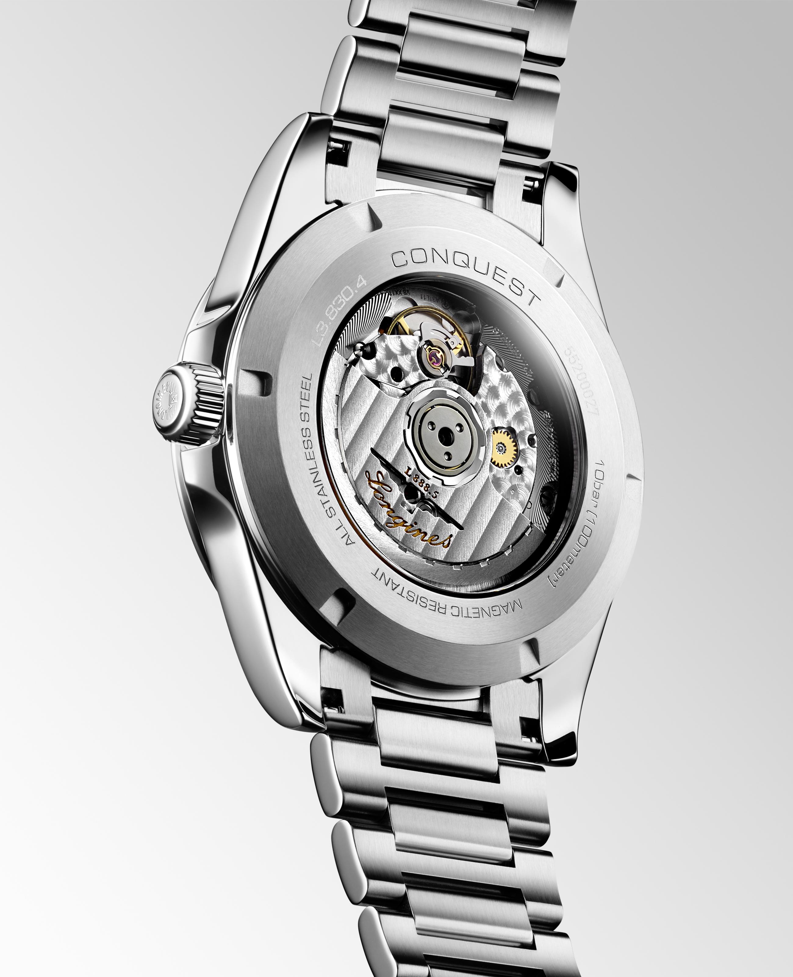 LONGINES Conquest Automatic Sunray Black Dial 41mm Silver Stainless Steel Bracelet L38304526 - 3