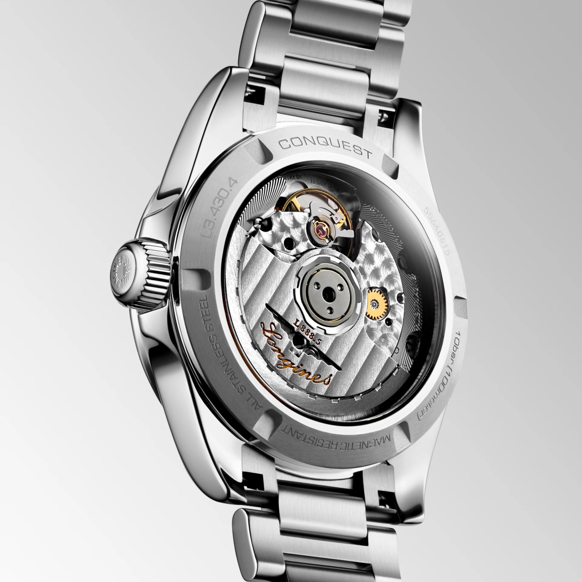 LONGINES Conquest Automatic Sunray Brown Dial 34mm Silver Stainless Steel Bracelet L34304626 - 5