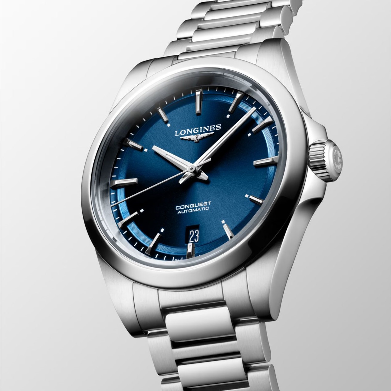 LONGINES Conquest Automatic Sunray Blue Dial 38mm Silver Stainless Steel Bracelet L37204926 - 4