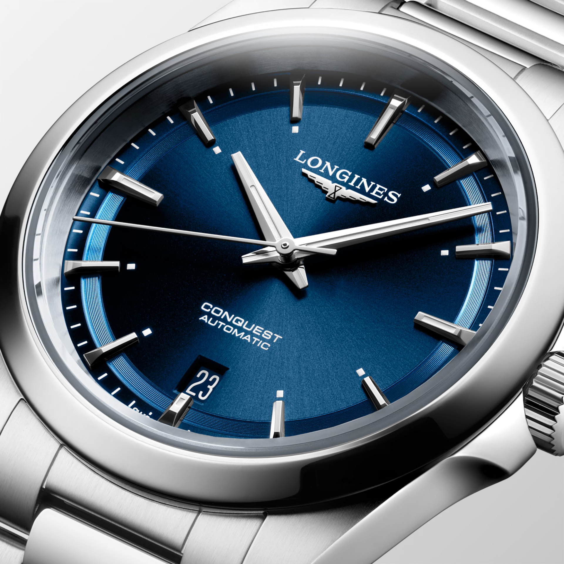LONGINES Conquest Automatic Sunray Blue Dial 38mm Silver Stainless Steel Bracelet L37204926 - 5