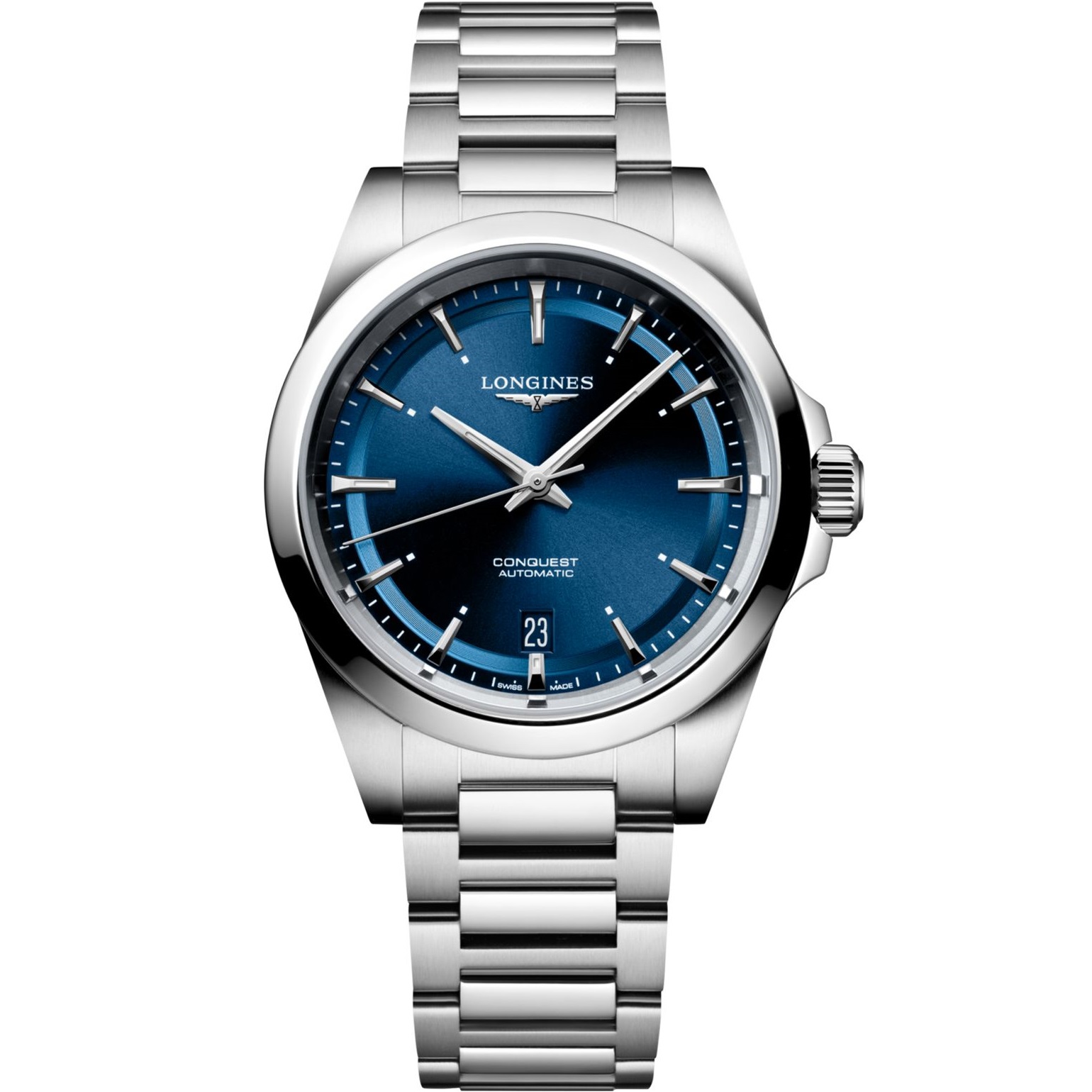 LONGINES Conquest Automatic Sunray Blue Dial 38mm Silver Stainless Steel Bracelet L37204926 - 