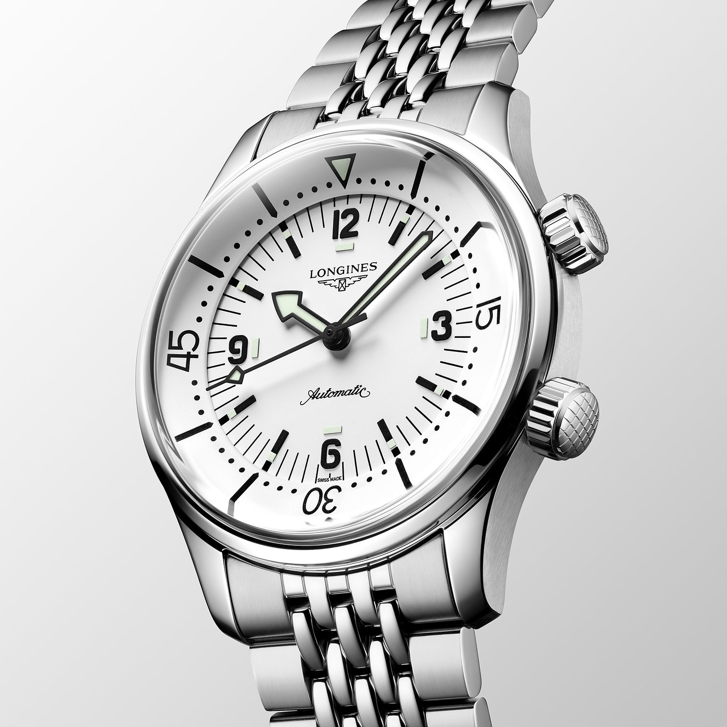 LONGINES Legend Diver White Dial 39mm Silver Stainless Steel Bracelet L37644166 - 3