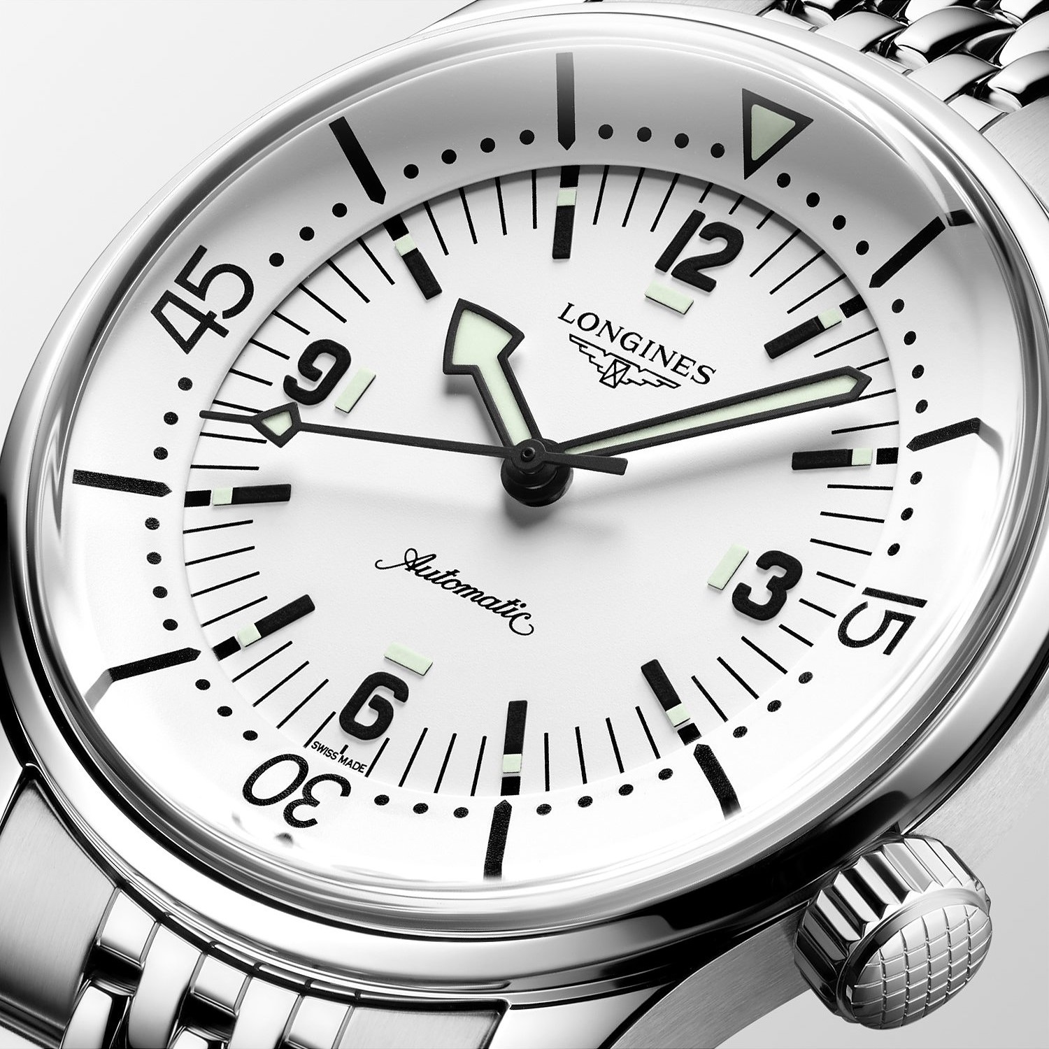 LONGINES Legend Diver White Dial 39mm Silver Stainless Steel Bracelet L37644166 - 4