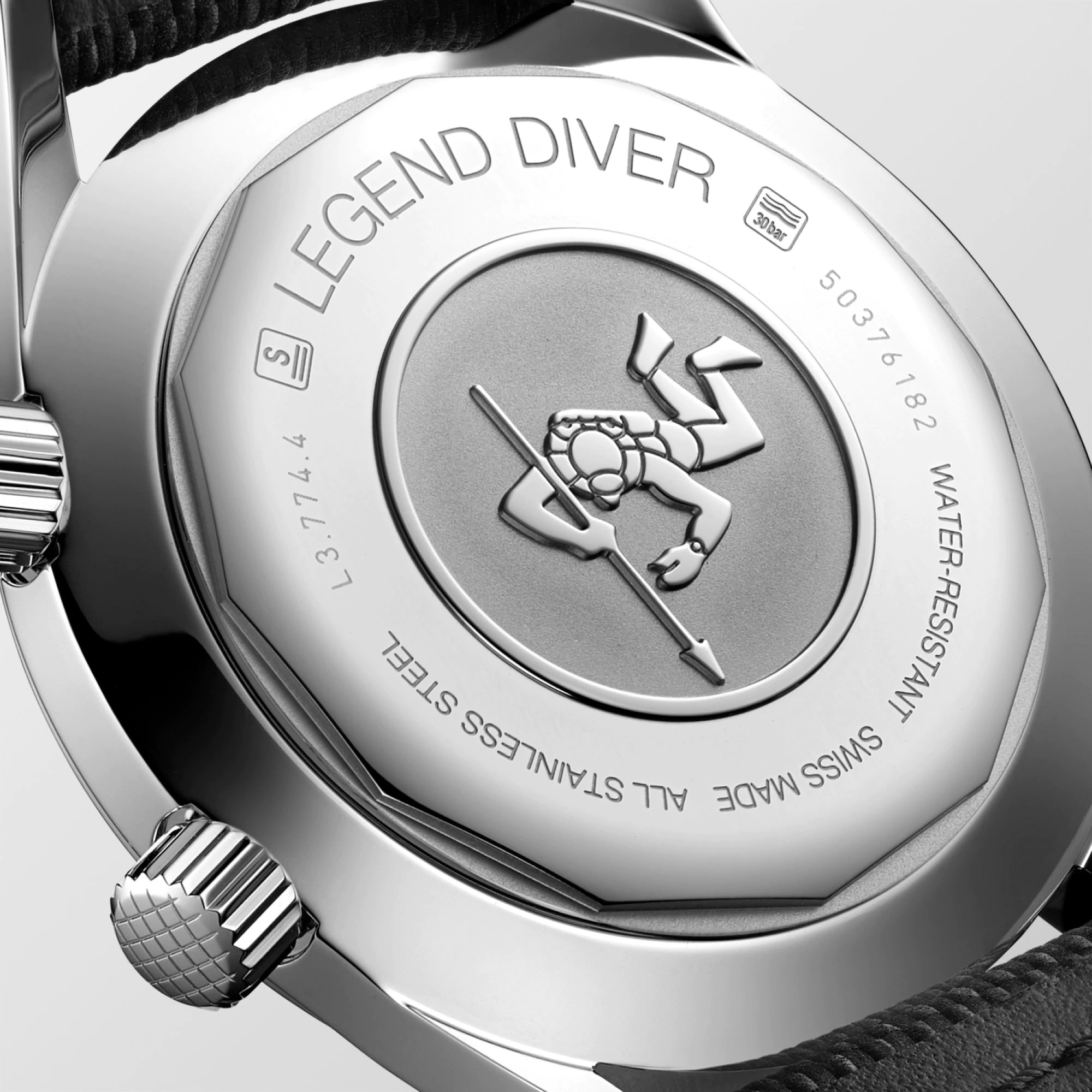 LONGINES Legend Diver Blue Dial 42mm Silver Stainless Steel Blue Leather Strap L37744902 - 4