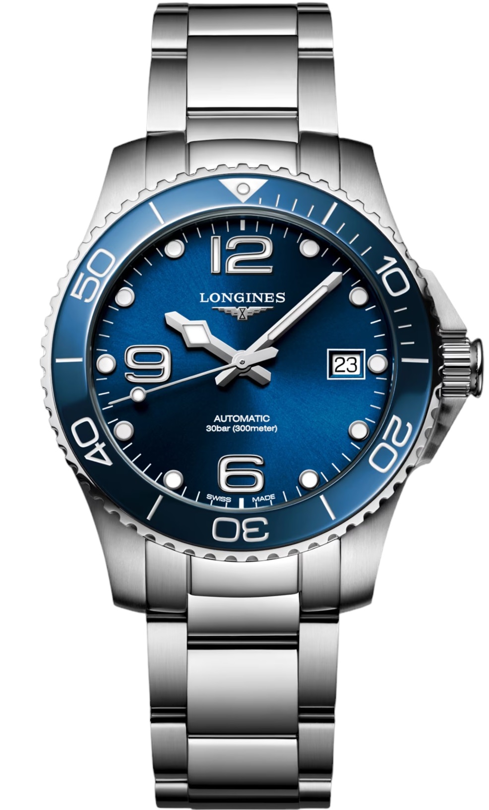 LONGINES HydroConquest Blue Ceramic Automatic 39mm Silver Stainless Steel Bracelet L37804966 - 1