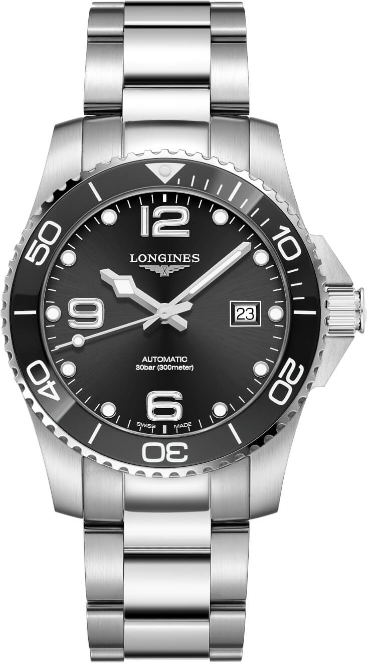 LONGINES HydroConquest Ceramic Automatic Black Dial 41mm Silver Stainless Steel Bracelet L37814566 - 