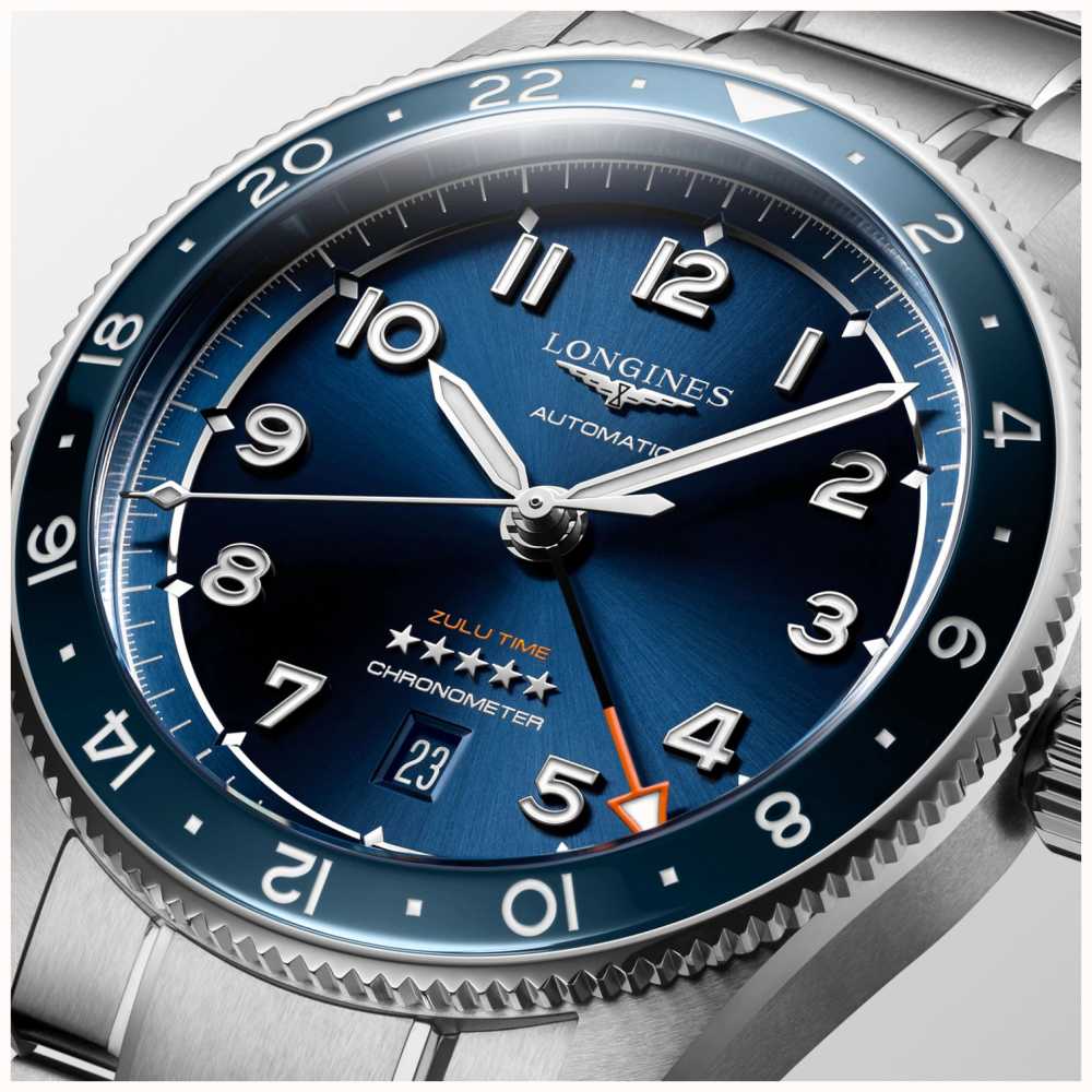 LONGINES Spirit Zulu Time 42mm Silver Stainless Steel Bracelet L38124936 - 