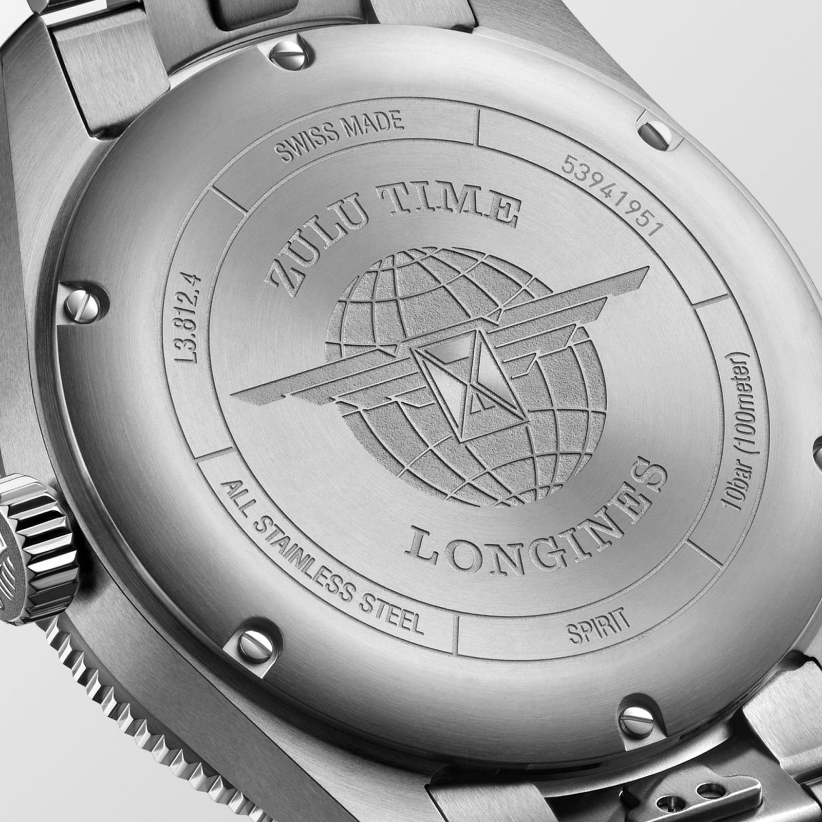 LONGINES Spirit Zulu Time 42mm Silver Stainless Steel Bracelet L38124936 - 5