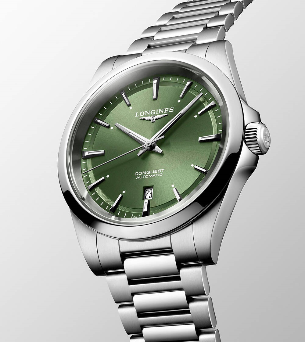 LONGINES Conquest Automatic Sunray Green Dial 41mm Silver Stainless Steel Bracelet L38304026 - 3