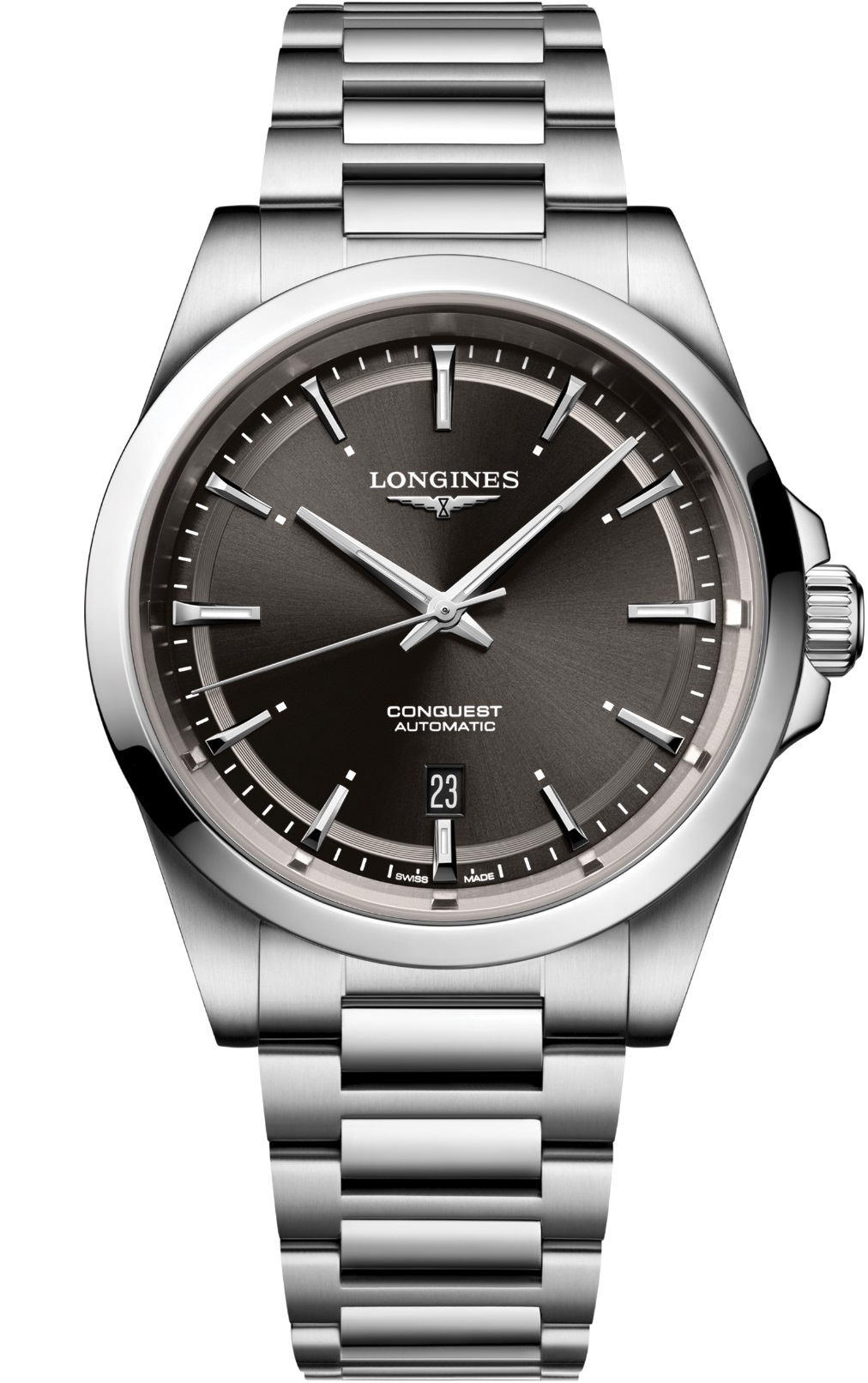 LONGINES Conquest Automatic Sunray Black Dial 41mm Silver Stainless Steel Bracelet L38304526 - 