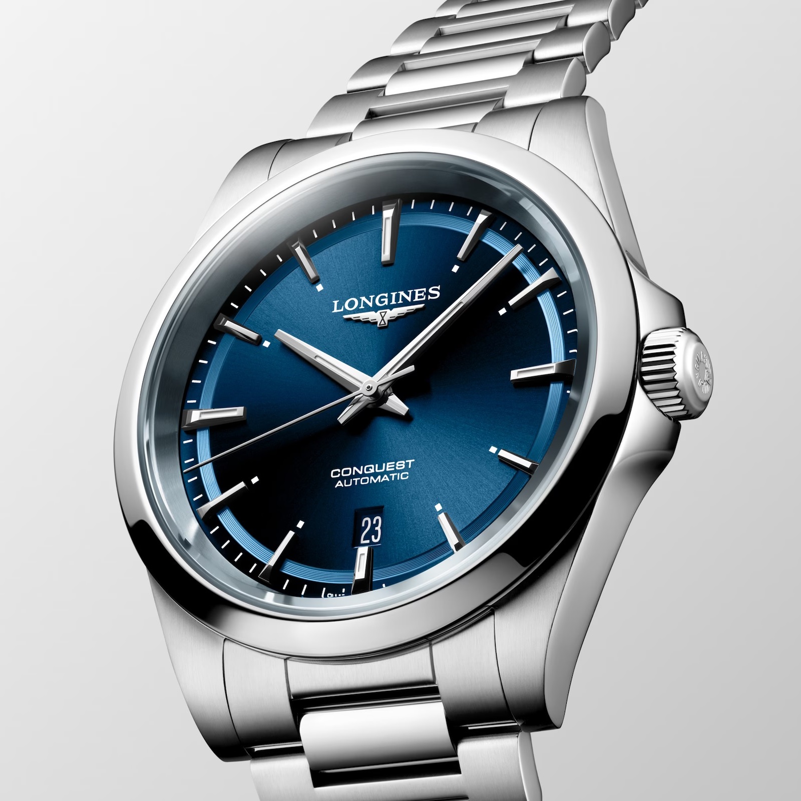 LONGINES Conquest Automatic Sunray Blue Dial 41mm Silver Stainless Steel Bracelet L38304926 - 