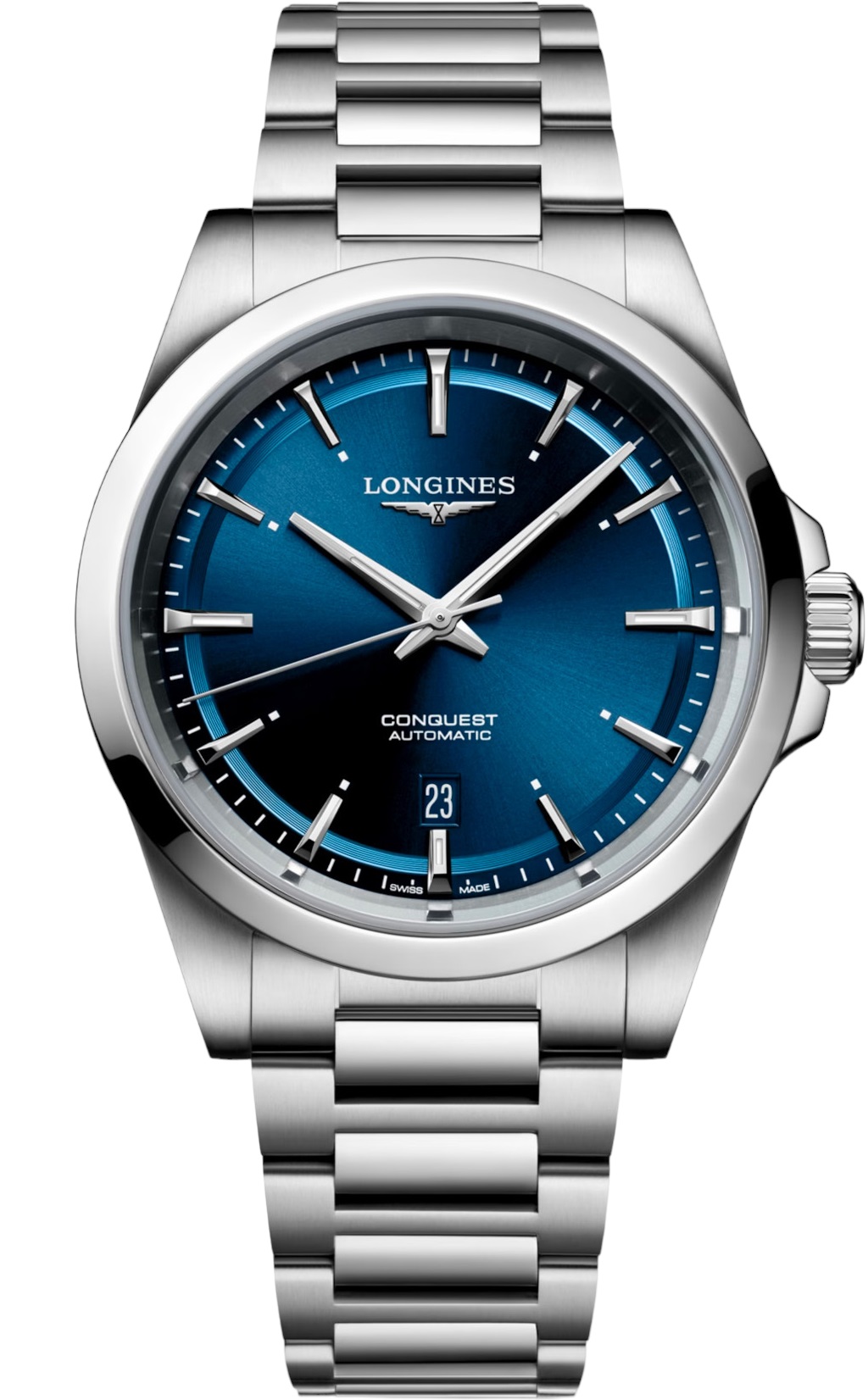 LONGINES Conquest Automatic Sunray Blue Dial 41mm Silver Stainless Steel Bracelet L38304926 - 