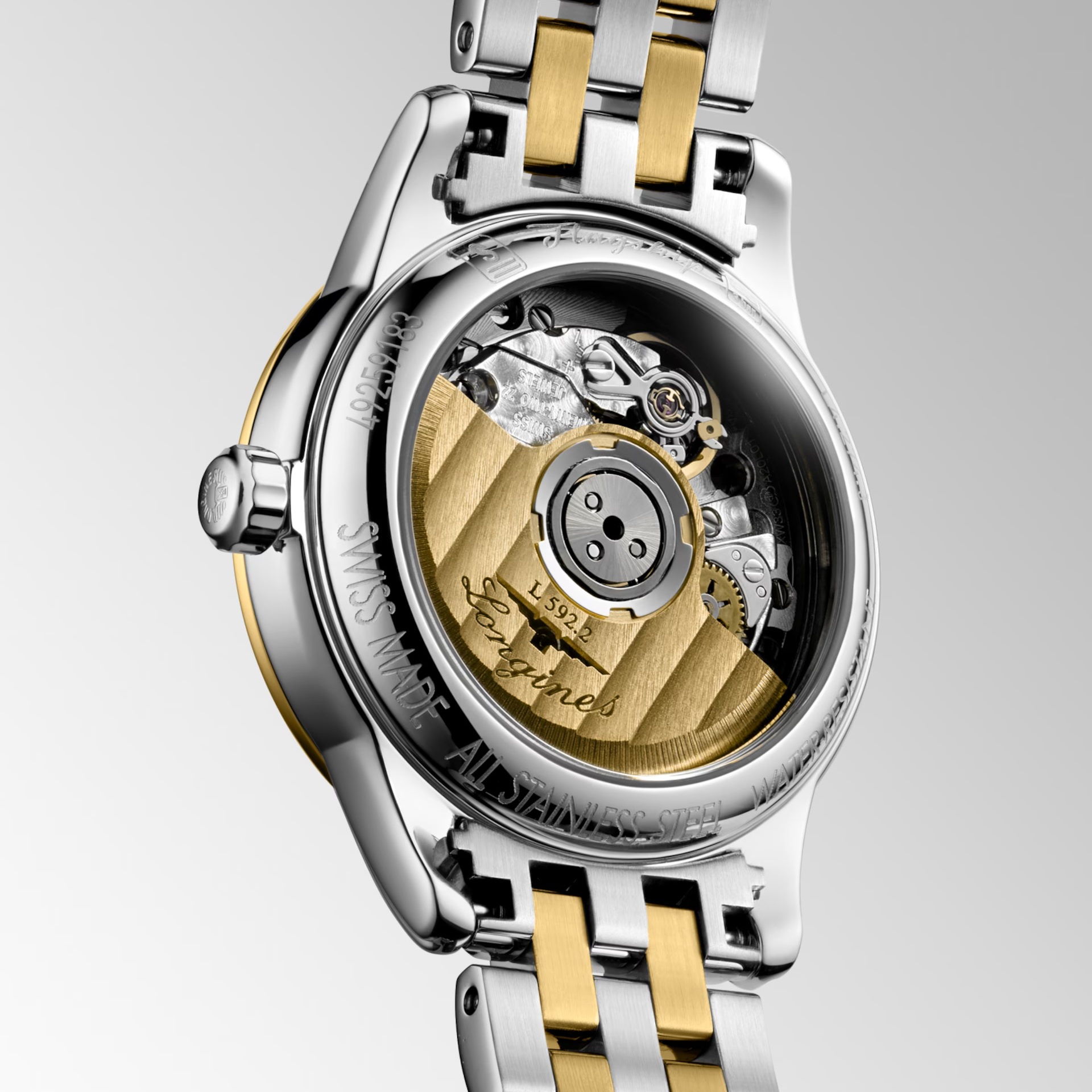 LONGINES Flagship Automatic Gold Dial with Diamonds 26mm Two Tone Gold Stainless Steel Bracelet L42743377 - 4