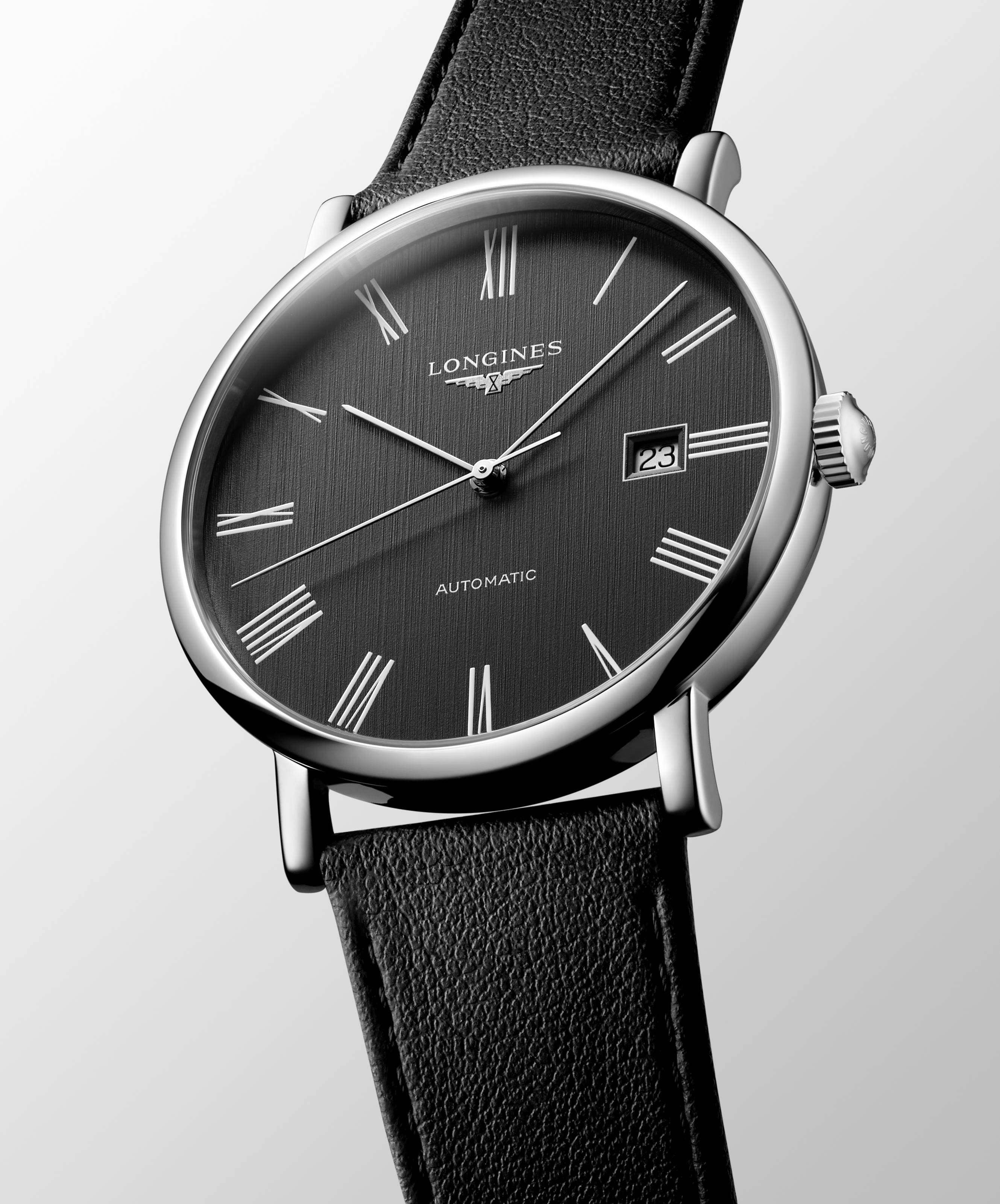 LONGINES Elegant Collection Automatic 41mm Silver Stainless Steel Leather Strap L49114712 - 2