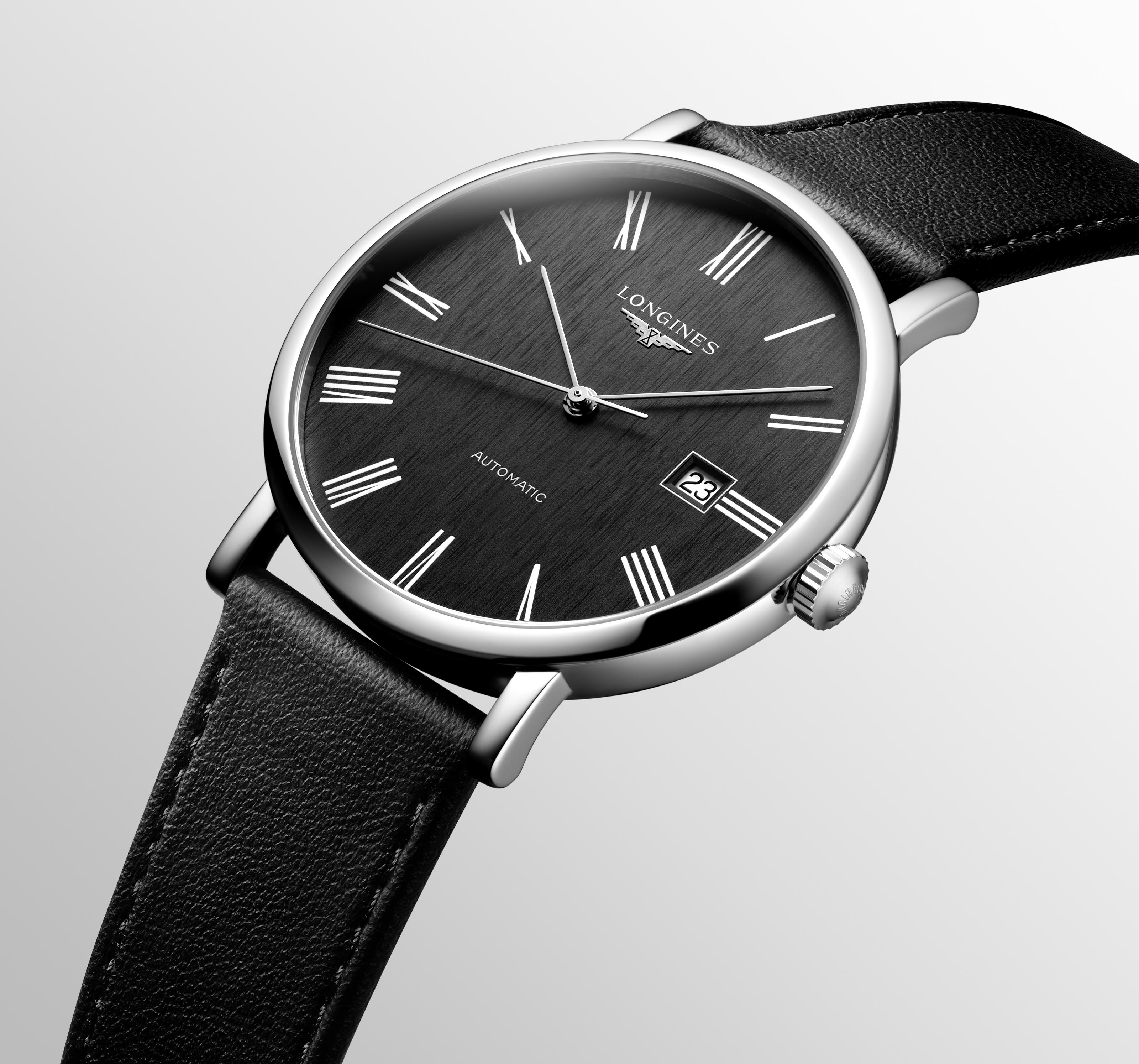 LONGINES Elegant Collection Automatic 41mm Silver Stainless Steel Leather Strap L49114712 - 3