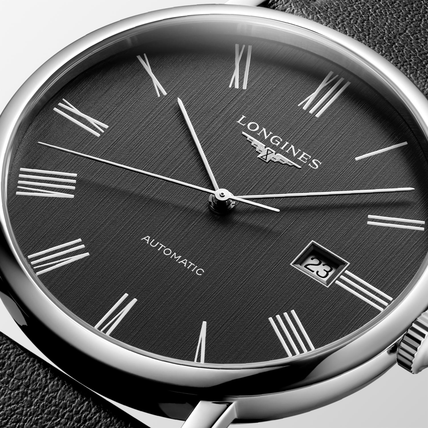 LONGINES Elegant Collection Automatic 41mm Silver Stainless Steel Leather Strap L49114712 - 5