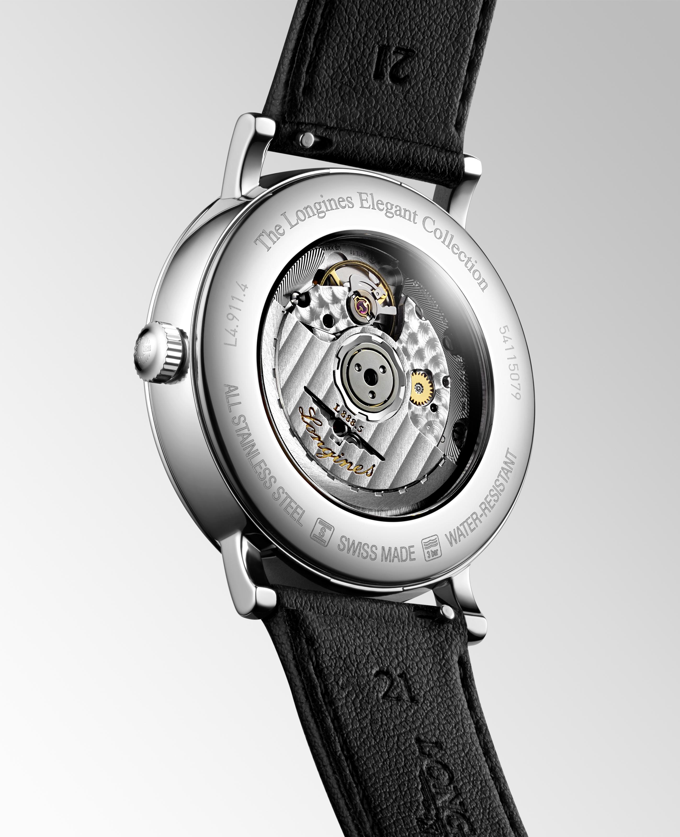 LONGINES Elegant Collection Automatic 41mm Silver Stainless Steel Leather Strap L49114712 - 6