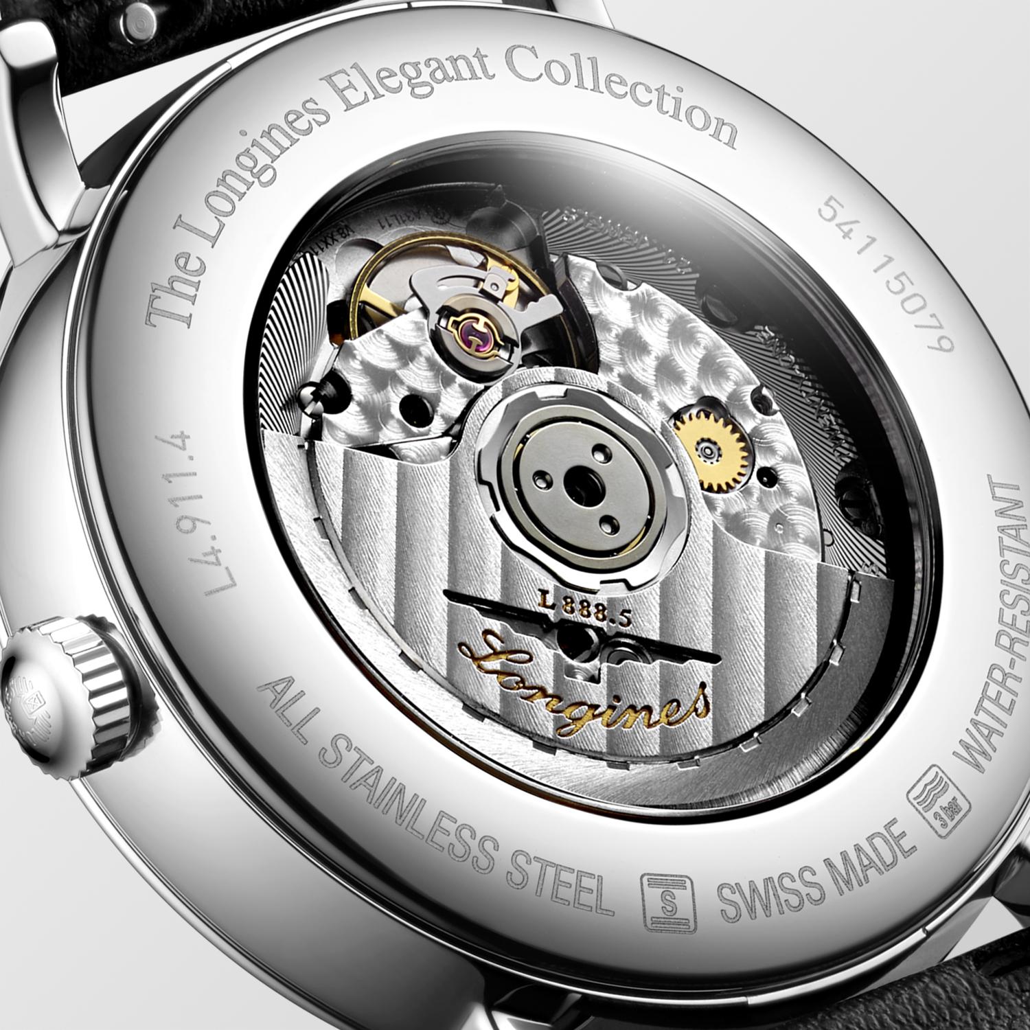 LONGINES Elegant Collection Automatic 41mm Silver Stainless Steel Leather Strap L49114712 - 7