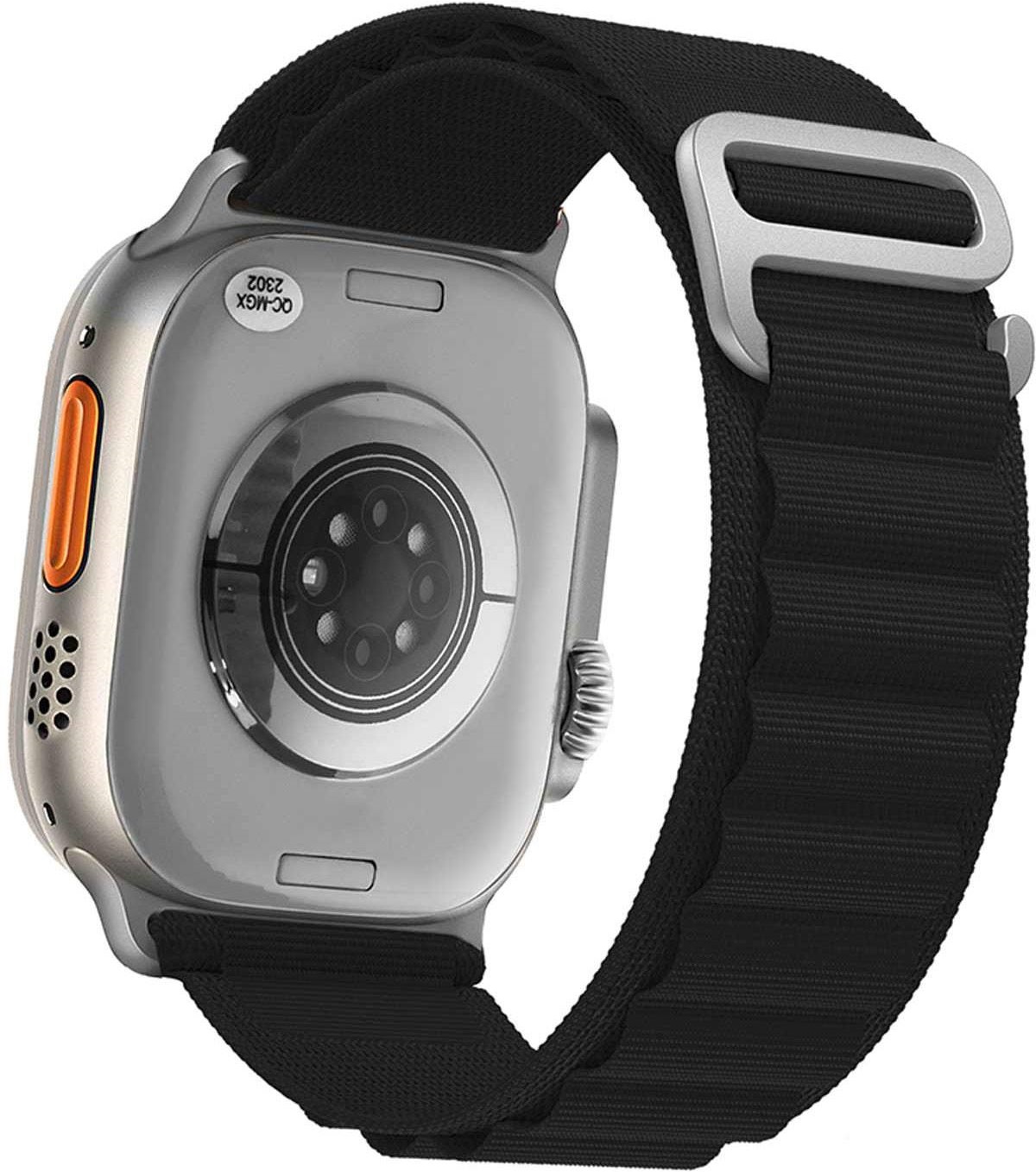 LEE COOPER Square Edge Plus Smartwatch 49 x 43mm Silver Metal Black Fabric Strap LC.SM.3.11 - 3