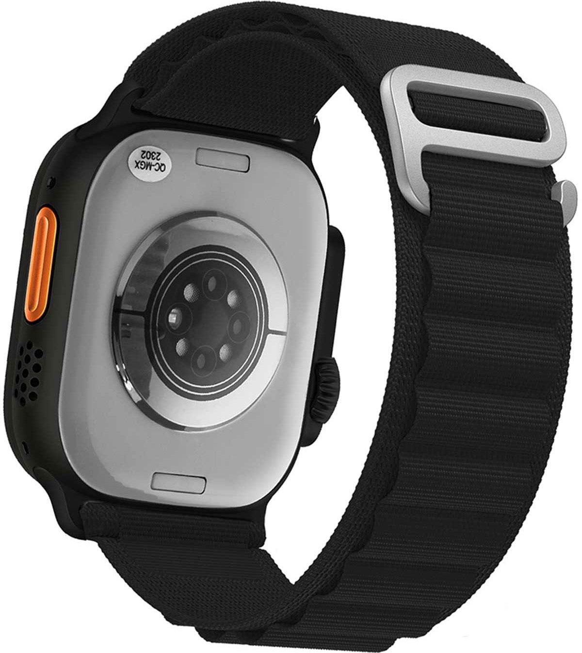 LEE COOPER Square Edge Plus Smartwatch 49 x 43mm Black Metal Black Fabric Strap LC.SM.3.12 - 3