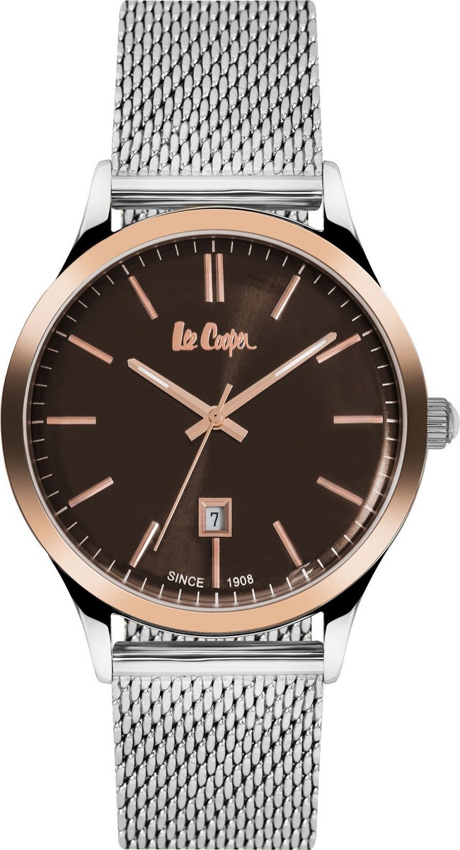 LEE COOPER Three Hands 40mm Silver Super Metal Mesh Bracelet LC06291.540 - 1