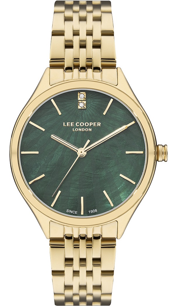LEE COOPER 821 Green Dial 36mm Gold Stainless Steel Bracelet LC07821.170 - 