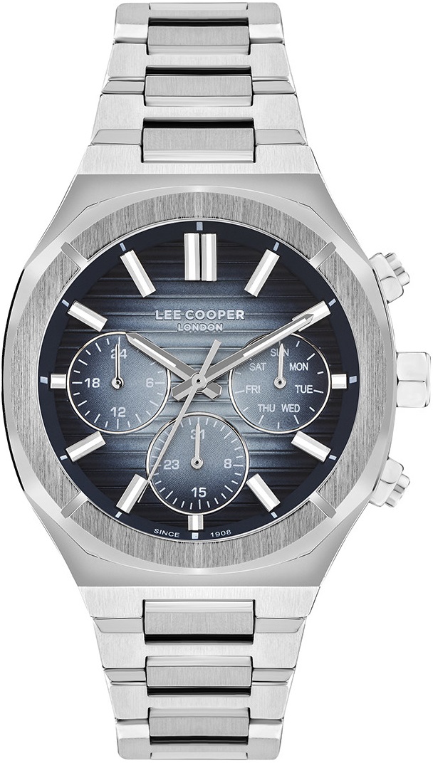 LEE COOPER 959 Multifunction Blue Dial 43mm Silver Stainless Steel Bracelet LC07959.390 - 