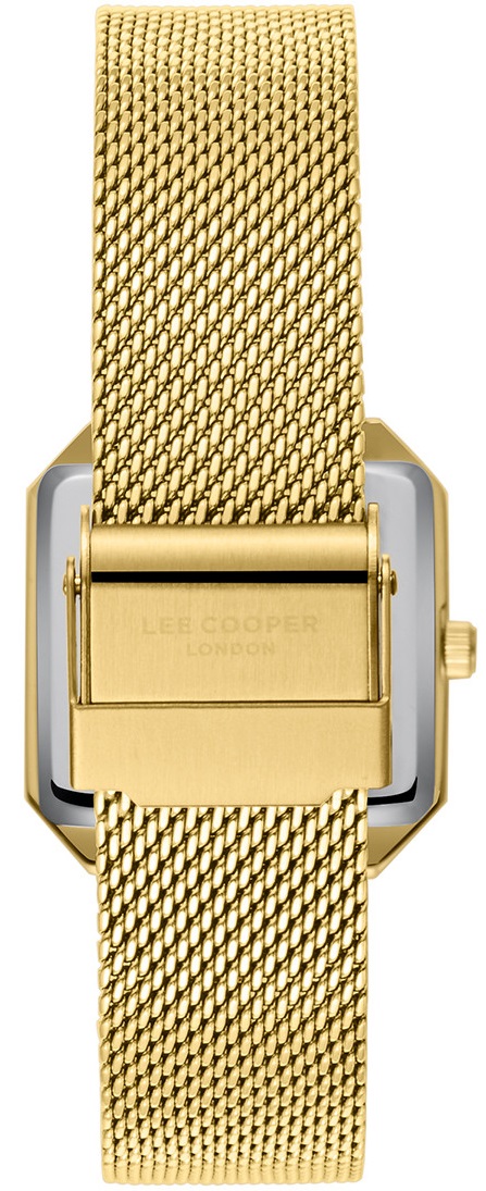 LEE COOPER Ladies White Pearl Dial 27mm Gold Stainless Steel Mesh Bracelet LC08027.120 - 