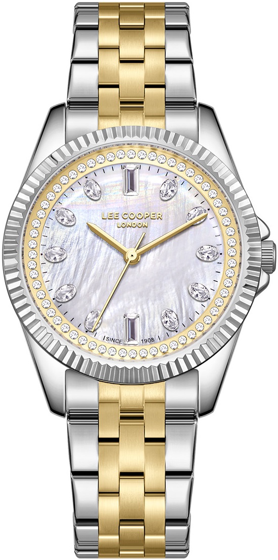 LEE COOPER Ladies White Pearl Dial 35mm Two Tone Gold Stainless Steel Bracelet LC08033.220 - 