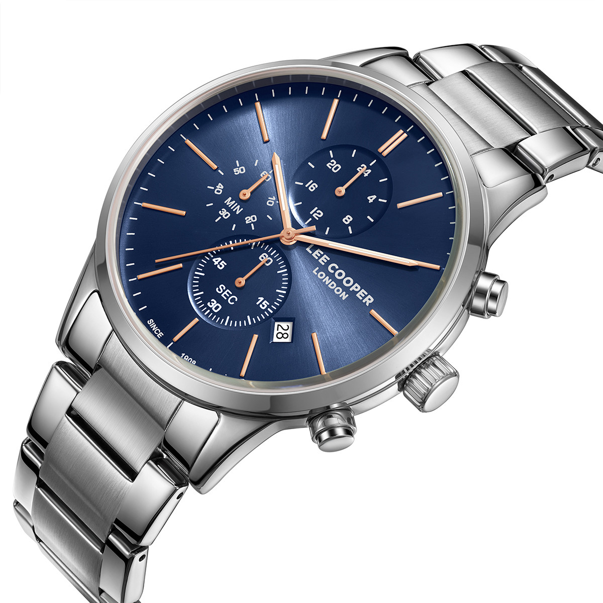 LEE COOPER Chronograph Blue Dial 43.5mm Silver Stainless Steel Bracelet LC08042.390 - 4