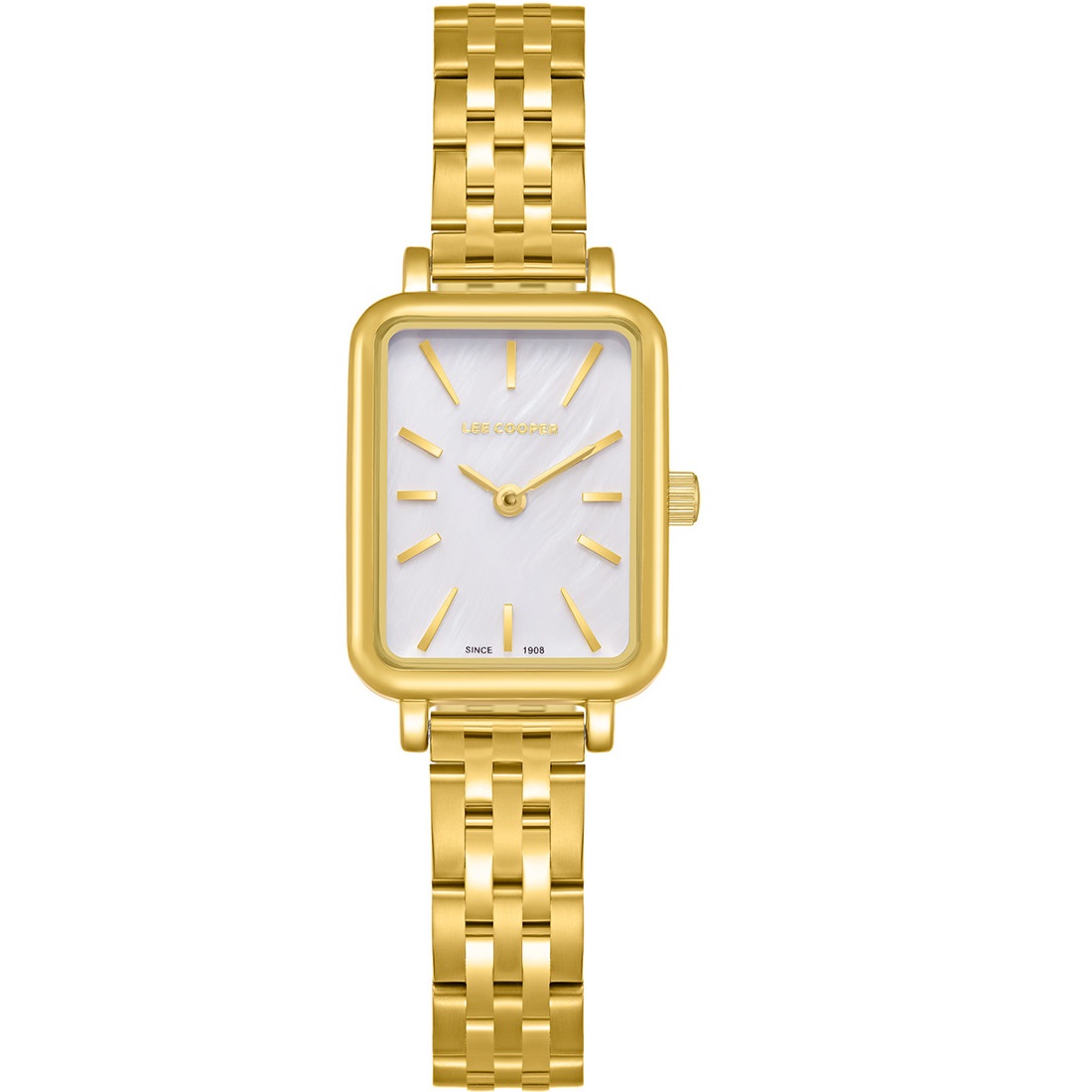 LEE COOPER Ladies White Pearl Dial 20.5mm Gold Stainless Steel Bracelet LC08121.120 - 