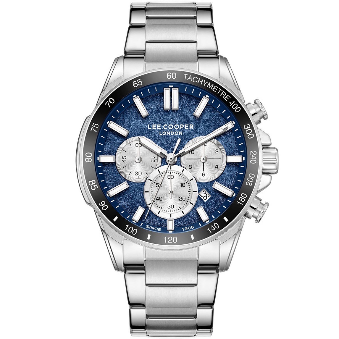 LEE COOPER Multifunction Blue Dial 42mm Silver Stainless Steel Bracelet LC08240.390 - 
