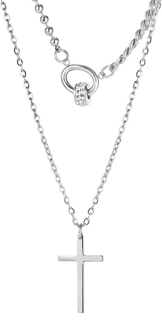 LEE COOPER Necklace Crystals Silver Stainless Steel LCJN01015.330