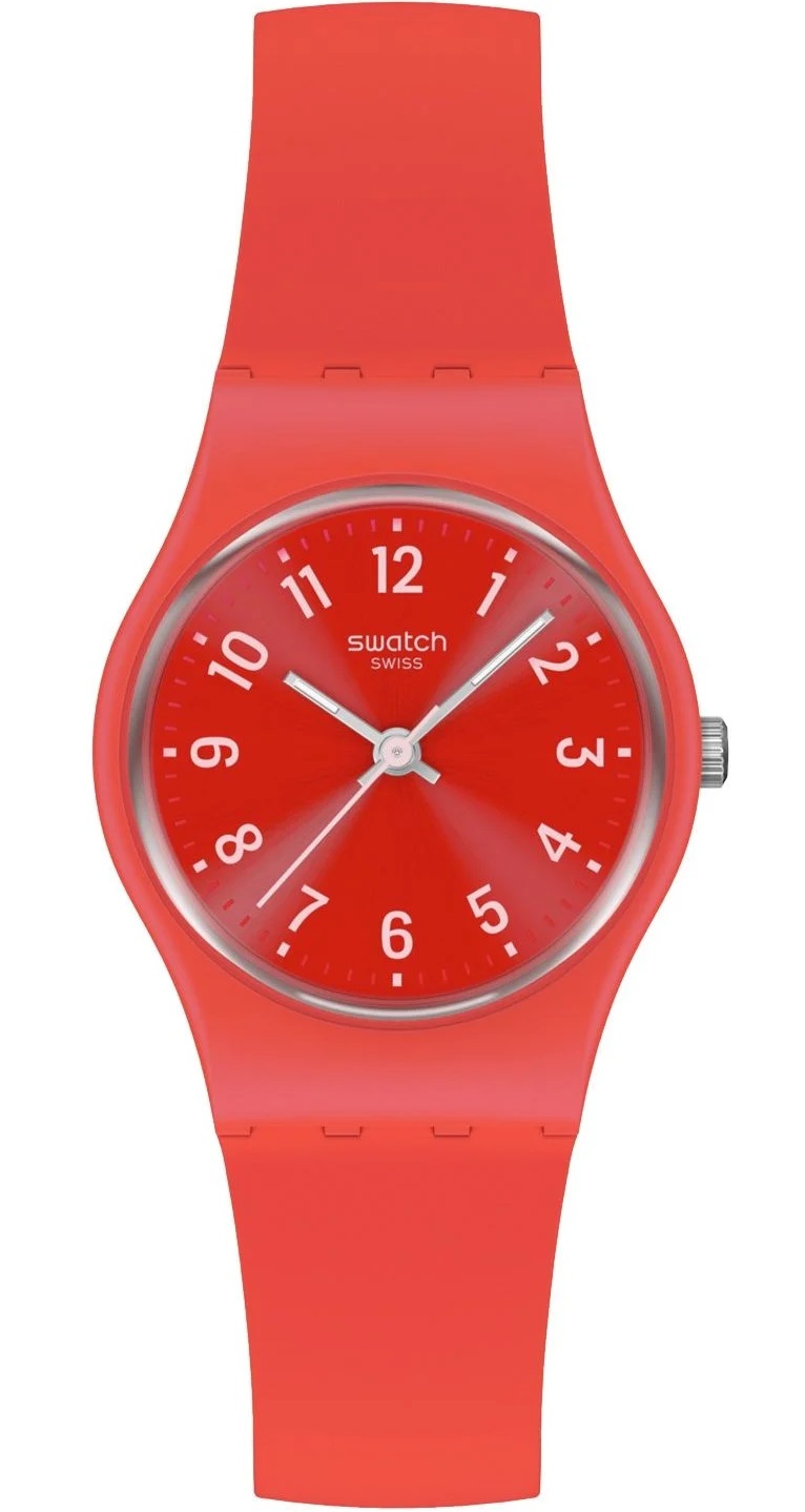 SWATCH Notes Of Coral 25mm Red Silicone Strap LP165 - 