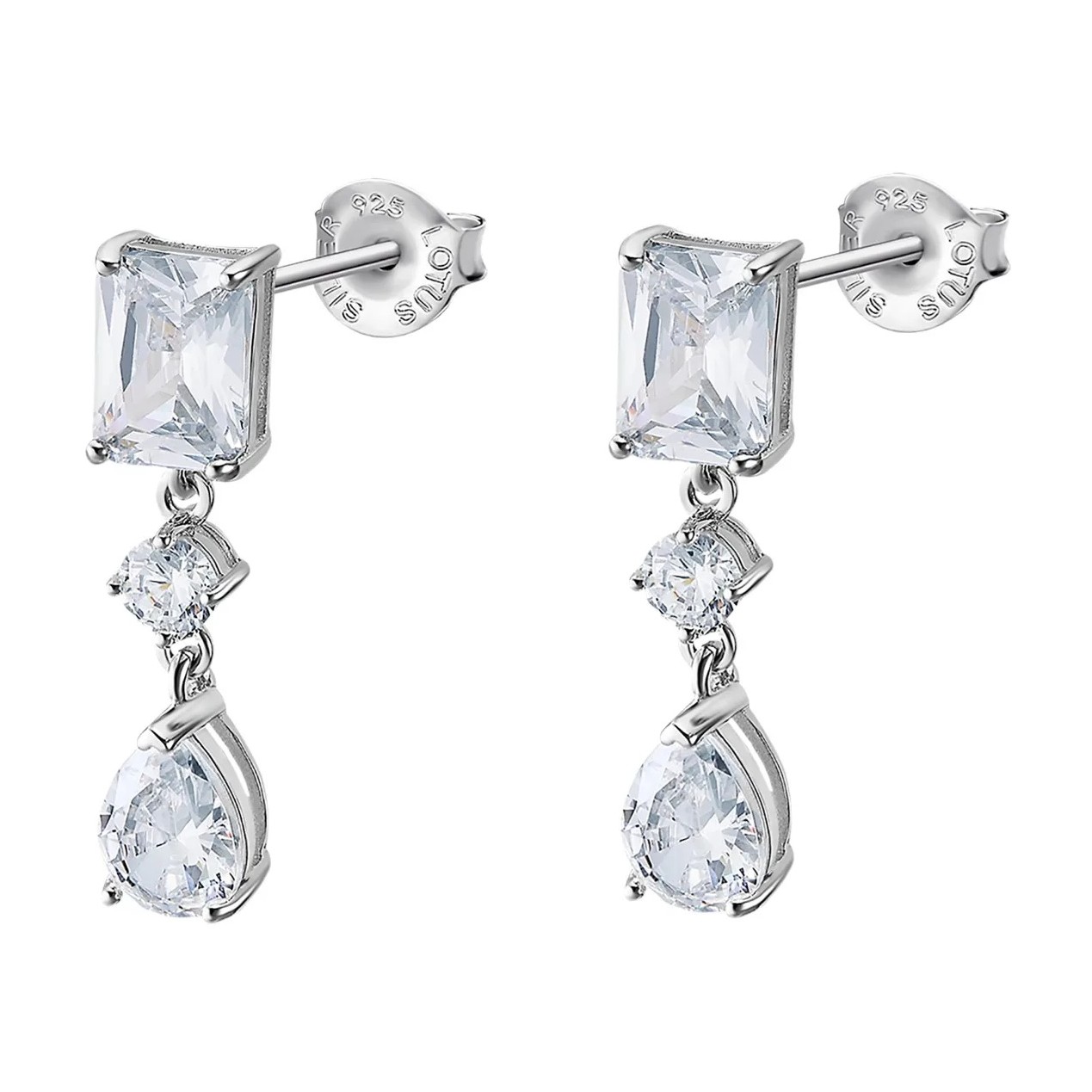 LOTUS Silver Jewellery Dangle Earrings from Silver 925° with Zircon Stones LP3566-4/1 - 