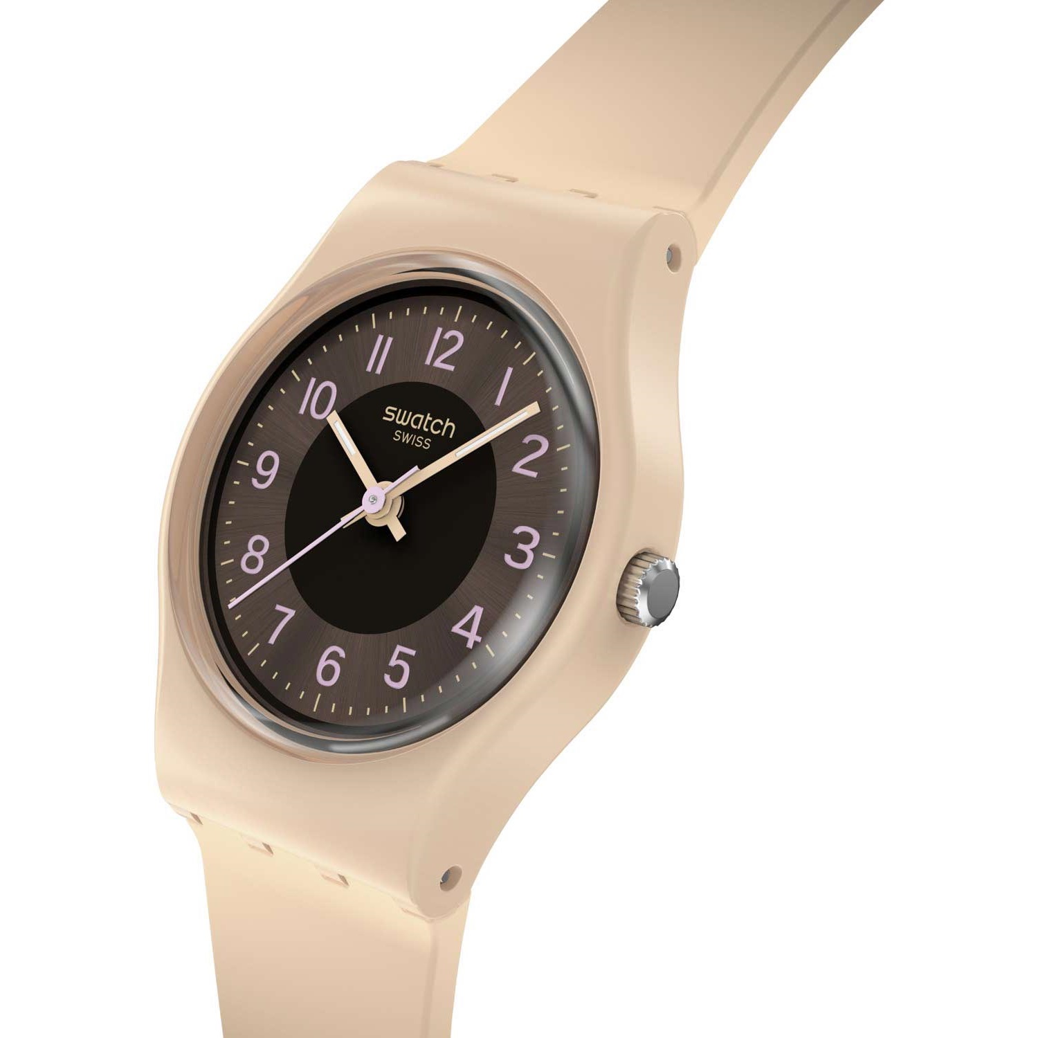 SWATCH Essentials Espresso Charm 34mm Brown Silicone Strap LT104 - 3