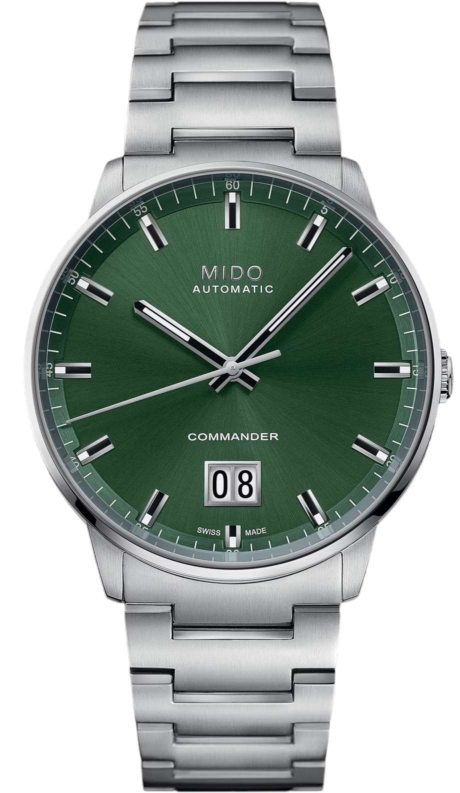 MIDO Commander Big Date Automatic Green Dial 42mm Silver Stainless Steel Bracelet M021.626.11.091.00 - 1