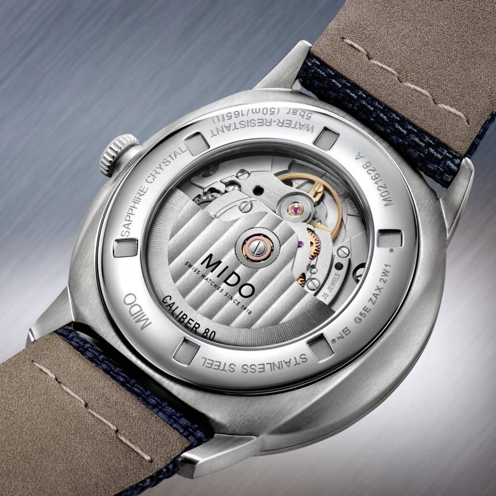 MIDO Commander Big Date Automatic Blue Dial 42mm Silver Stainless Steel Blue Fabric Strap M021.626.17.041.00 - 5
