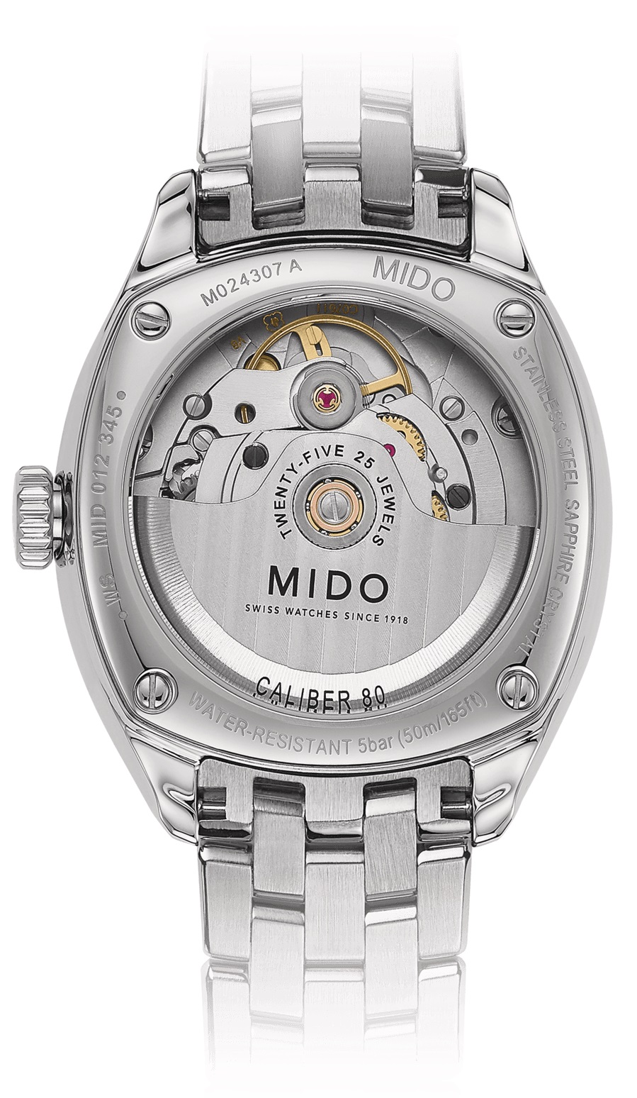 MIDO Belluna Royal Diamonds Automatic 33.1mm Silver Stainless Steel Bracelet M024.307.11.076.00 - 2