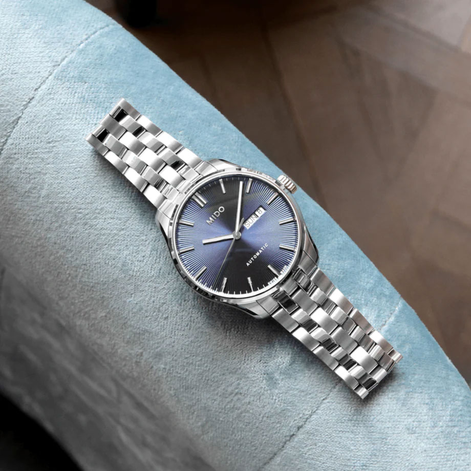 MIDO Belluna Sunray Automatic Blue Dial 42.5mm Silver Stainless Steel Bracelet M024.630.11.041.00 - 3